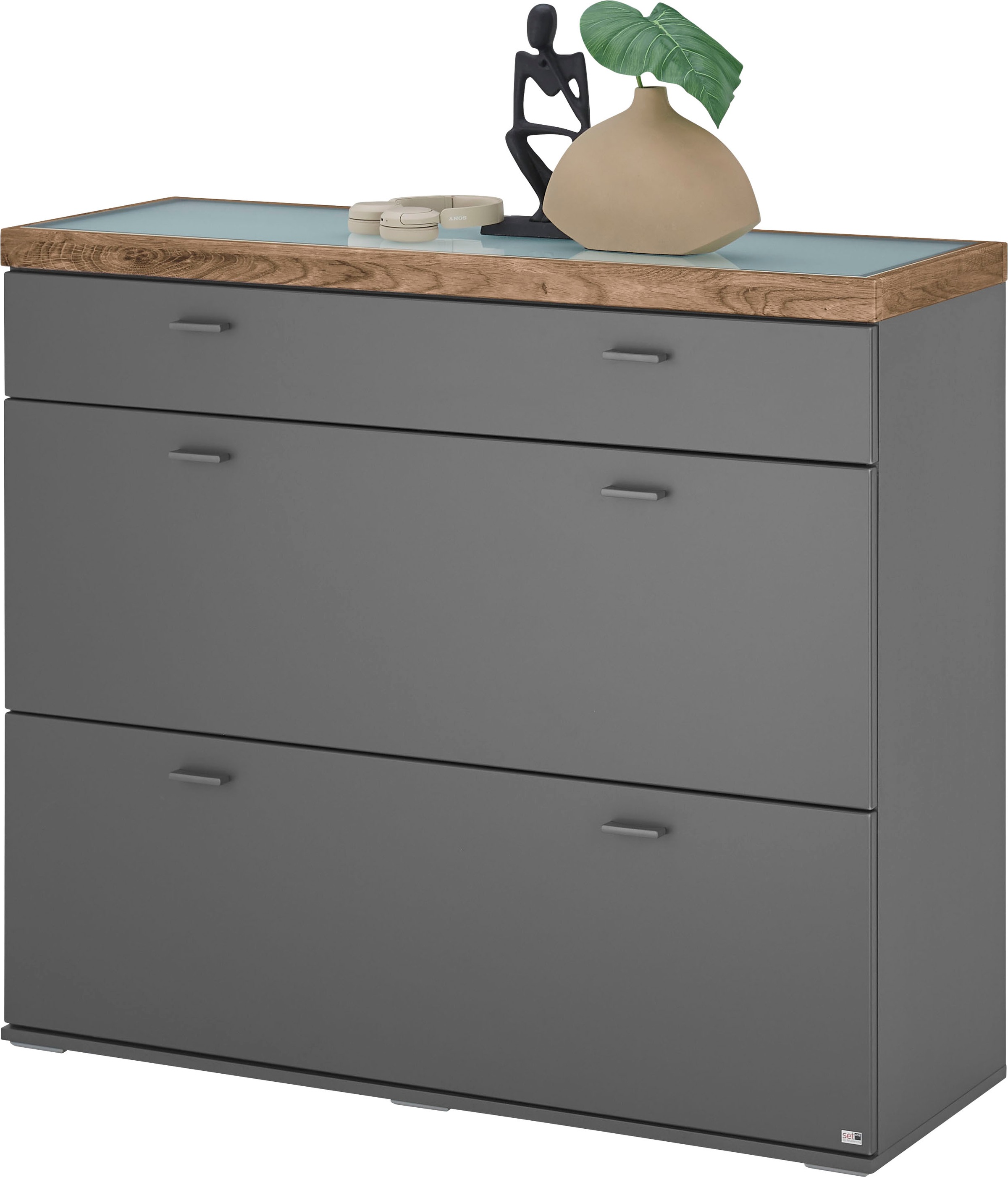 set one by Musterring Sideboard »Lancaster Dielen«, inklusive LED-Beleuchtung, mit Türen und Schubkästen, Breite 121 cm