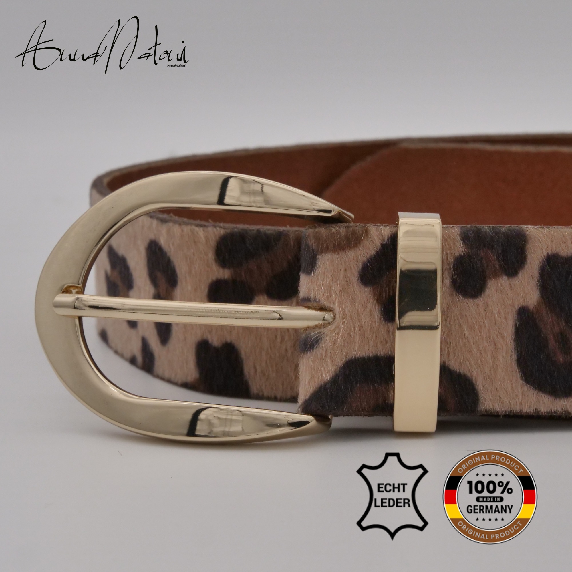 AnnaMatoni Ledergürtel »AnnaMatoni Damen Ledergürtel in hochwertigem Kunstfell in Leo«