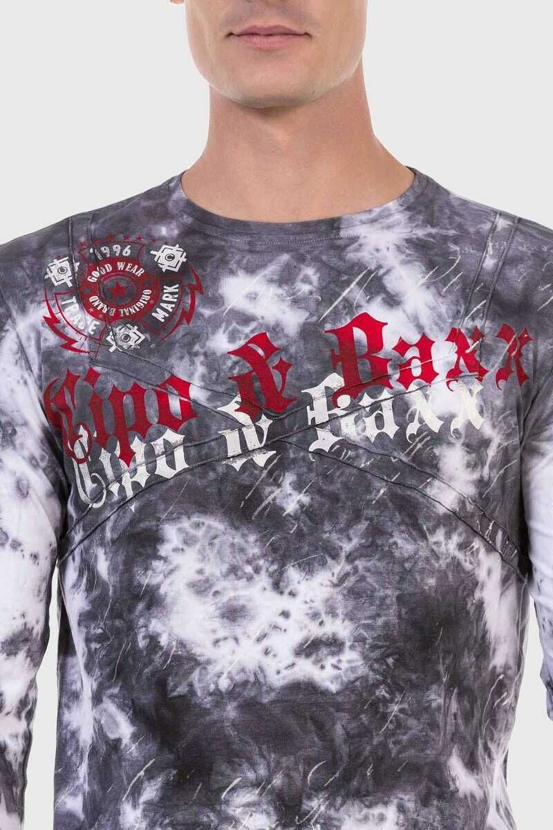 Cipo & Baxx T-Shirt »Sweatshirts«, mit Allover-Muster und Logoprint