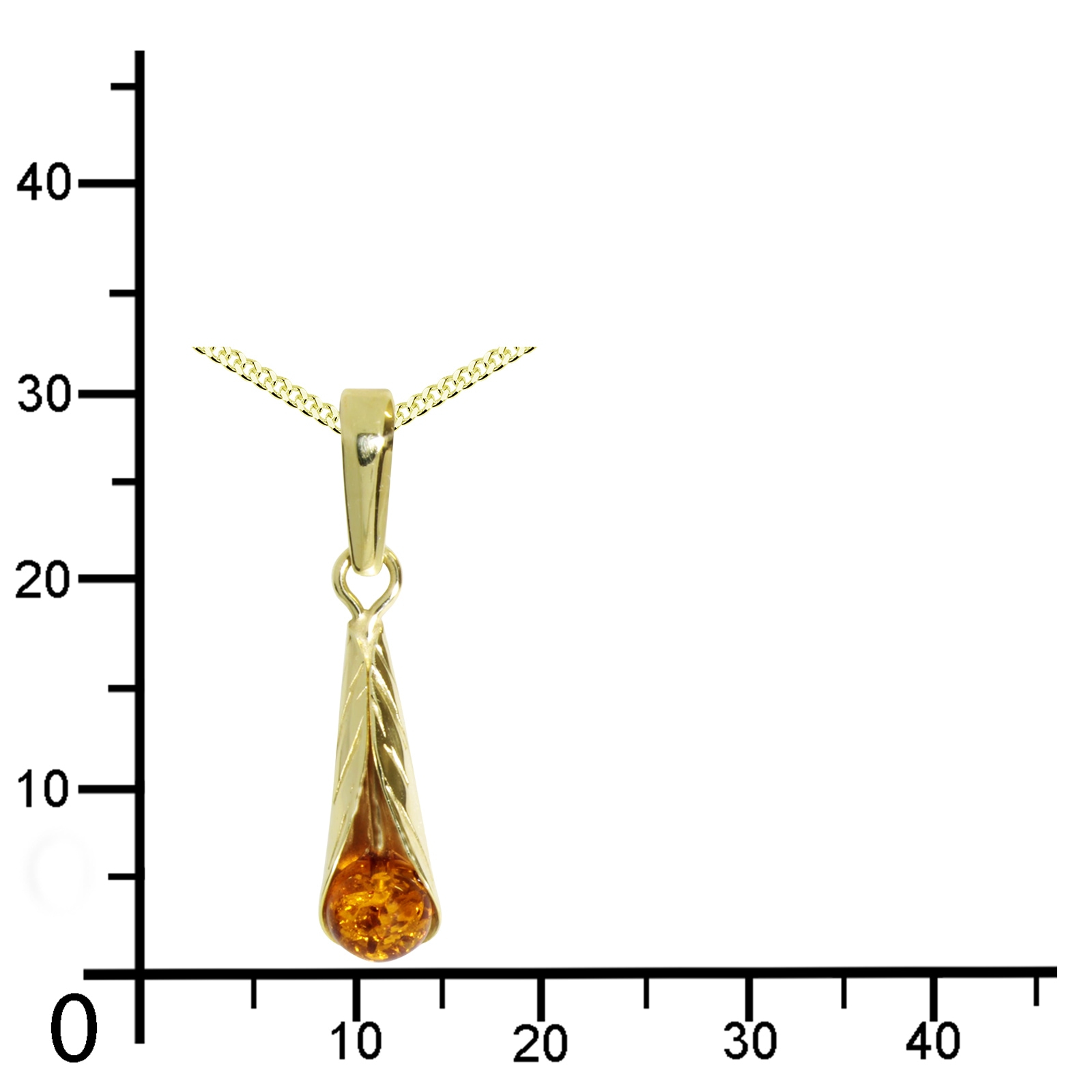 OSTSEE-SCHMUCK Kette und Anhänger Set »- Blütenkelch - Gold 333/000 - Bernstein«