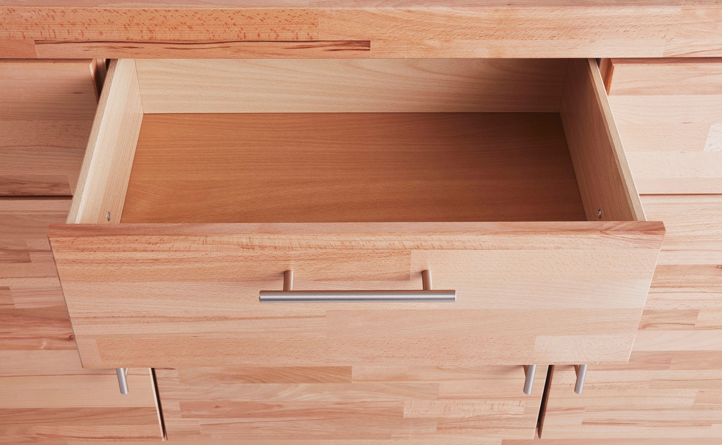 VOGL Möbelfabrik Highboard »Toronto«, opt. Glastüren, teilmassiv, Rahmenoptik, Made in Germany