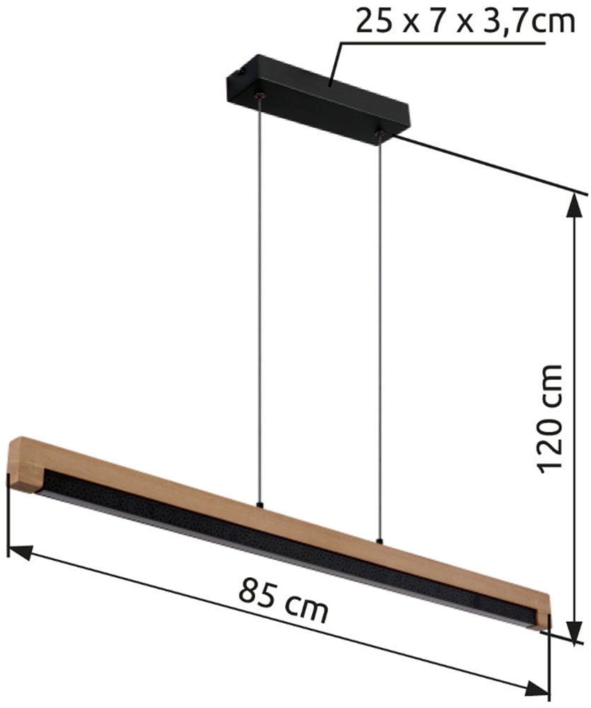 GLOBO LIGHTING Hängeleuchte »STARLA« LED-Modul 1 Stk. Warmweiß Wohnzimmerleuchte schwarz/Holz, LED 24W, Sterndekor