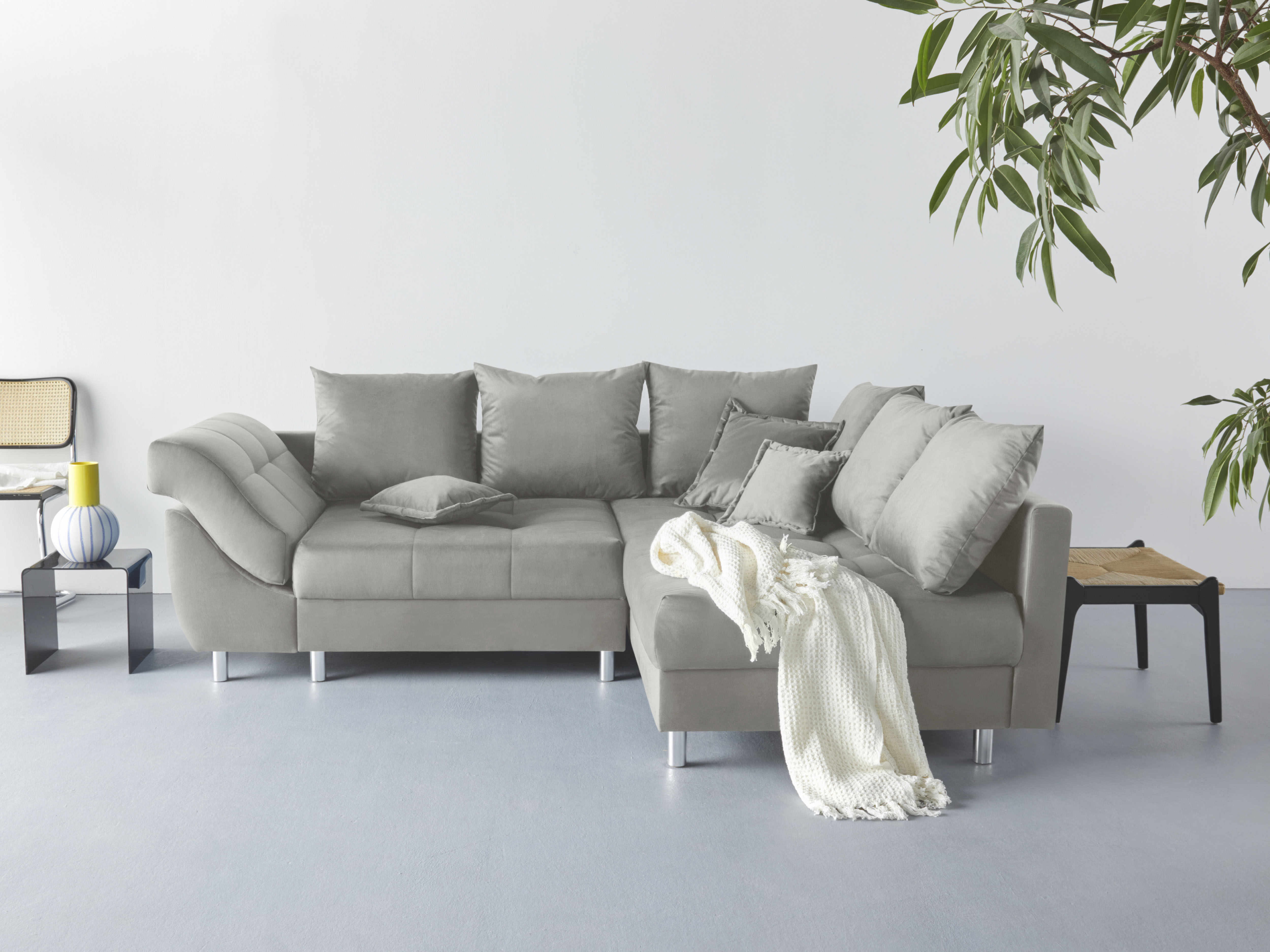 COLLECTION AB Ecksofa "Innsbruck L-Form, B: 247 cm" 3 Zierkissen, Federkern