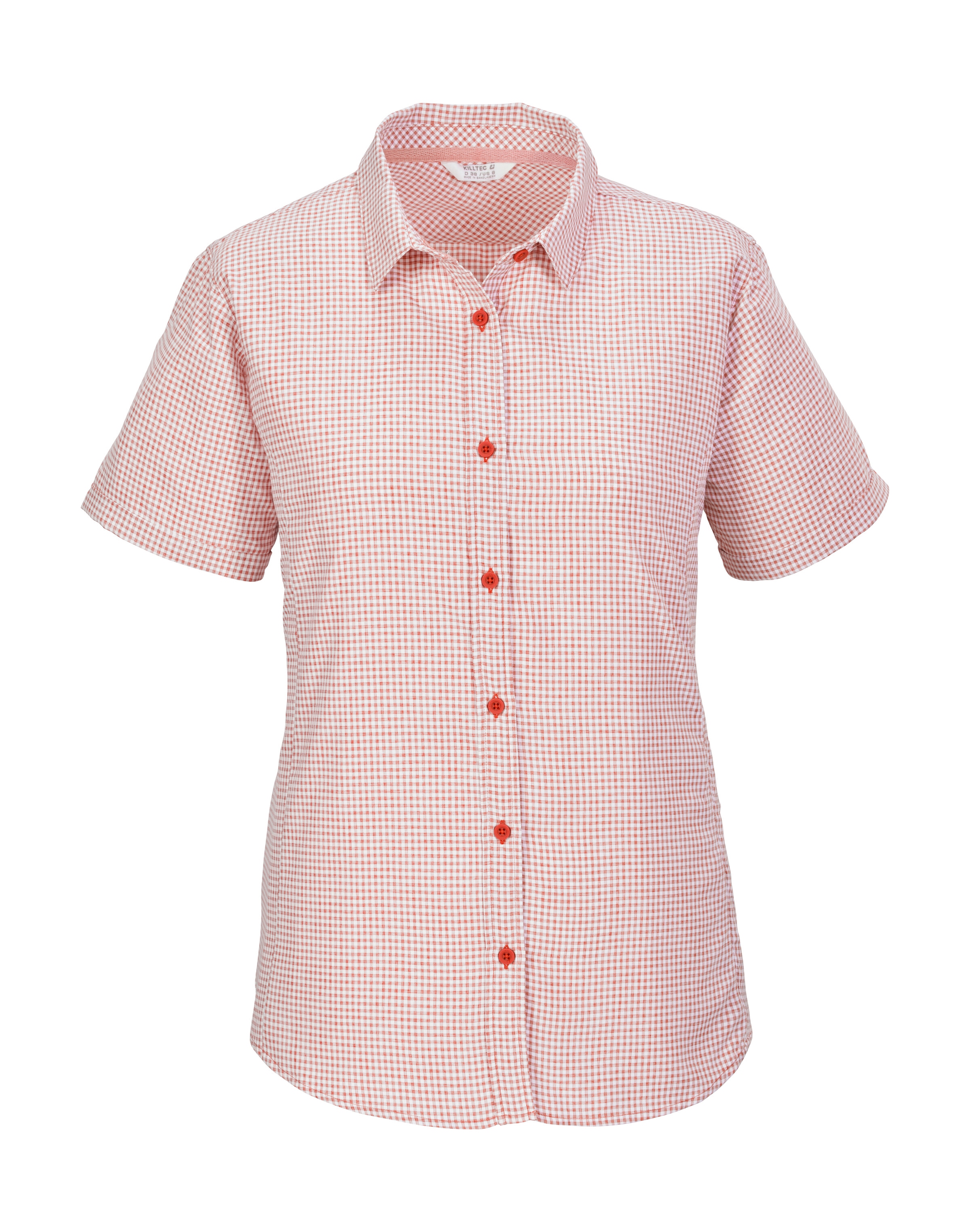 Killtec Funktionshemd "KOS 368 WMN WVN SHRT" Karierte, wasserabweisende, atmungsaktive Bluse