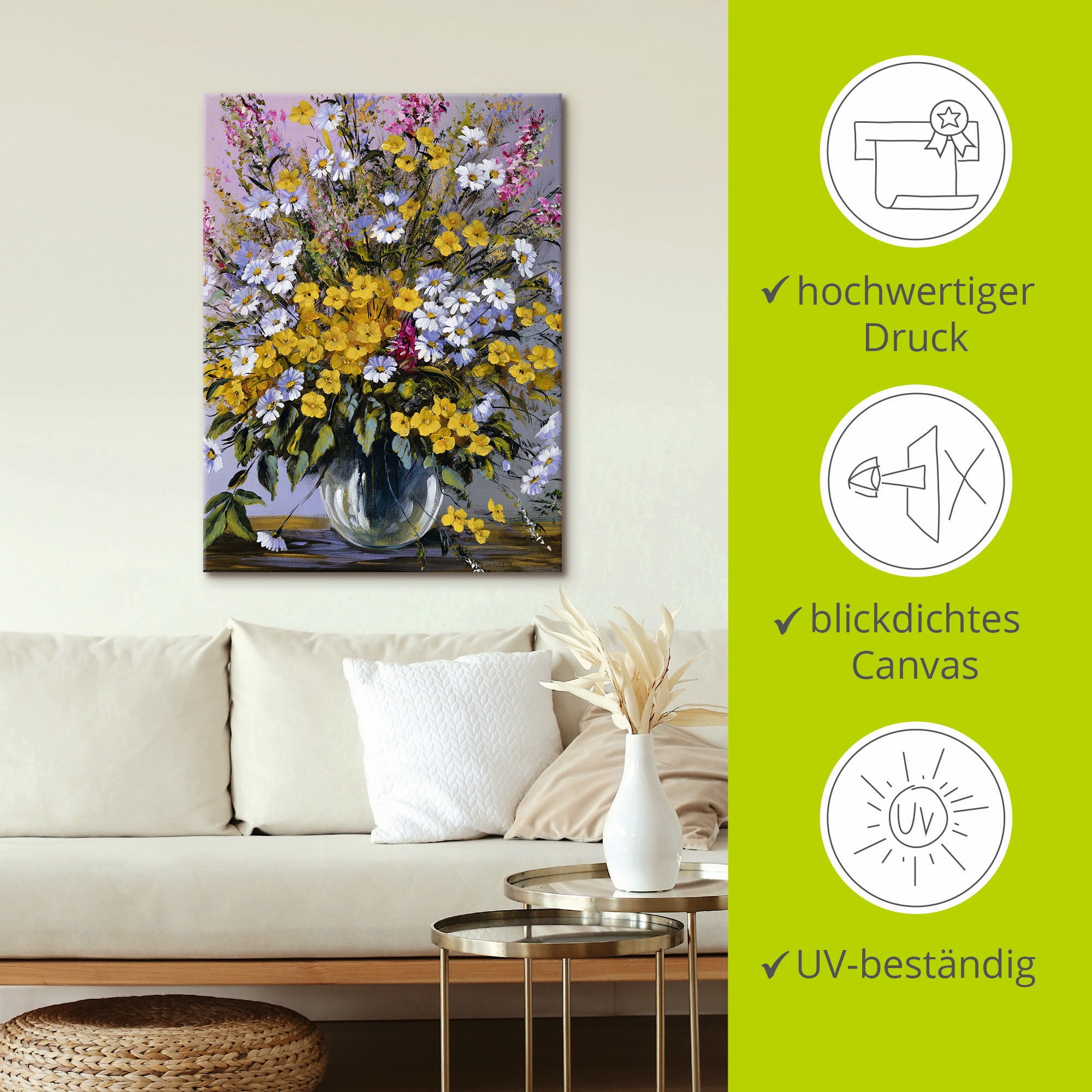 Artland Wandbild »Gemischter Strauß«, Blumen, (1 St.), als Leinwandbild, Poster in verschied. Größen