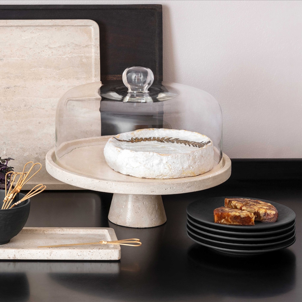 Villeroy & Boch Schutzhaube »Cloche Manufacture Travertine ø 25,5 cm transparent« Spülmaschinengeeignet