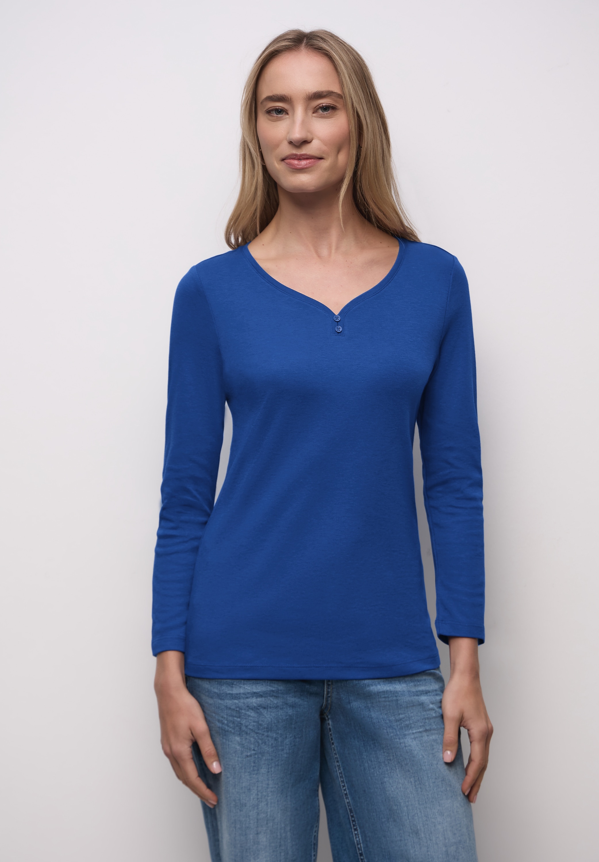 STREET ONE 3/4-Arm-Shirt im soften Baumwoll-Mix