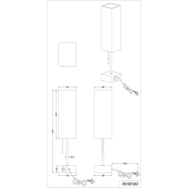 TRIO Leuchten Schreibtischlampe »Ole«, 1 flammig-flammig, Nachttischlampe  Zugschalter USB-C Lademöglichkeit exkl 1xE27 max 25W | BAUR