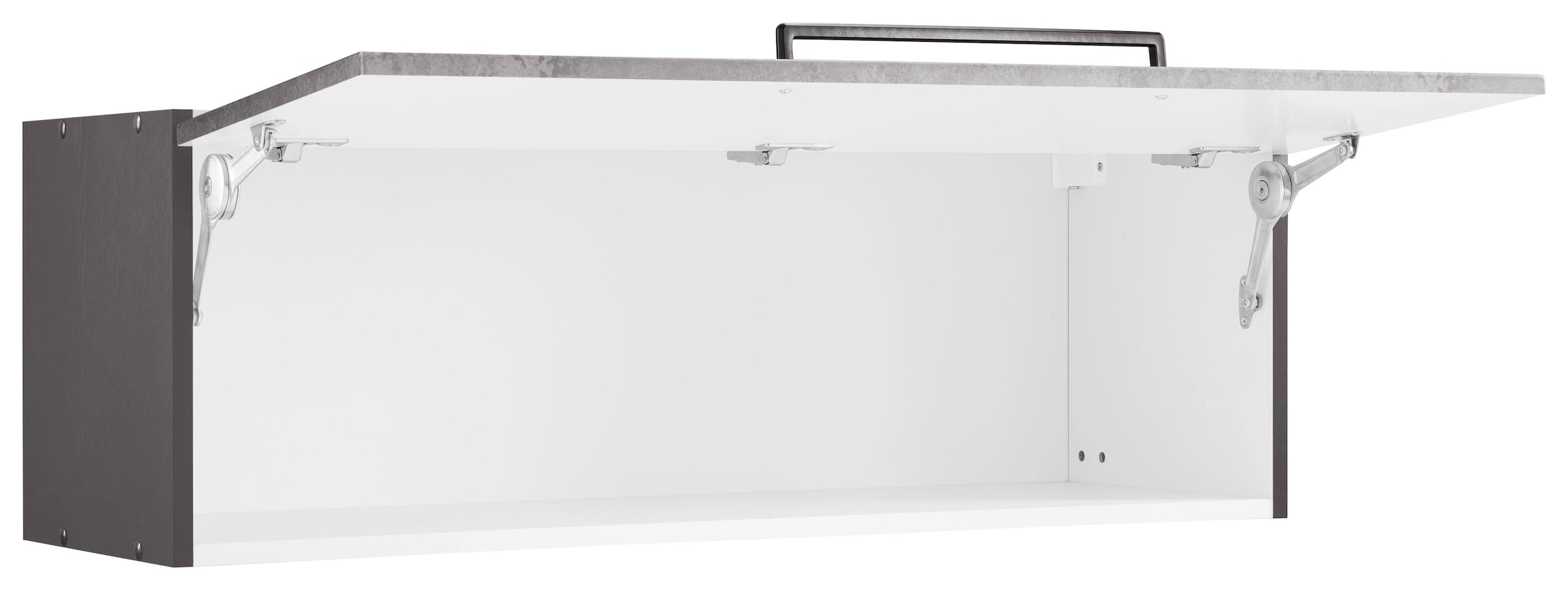 KOCHSTATION Klapphängeschrank »KS-Tulsa«, 100 cm breit, mit 1 Klappe, schwarzer Metallgriff, MDF Front