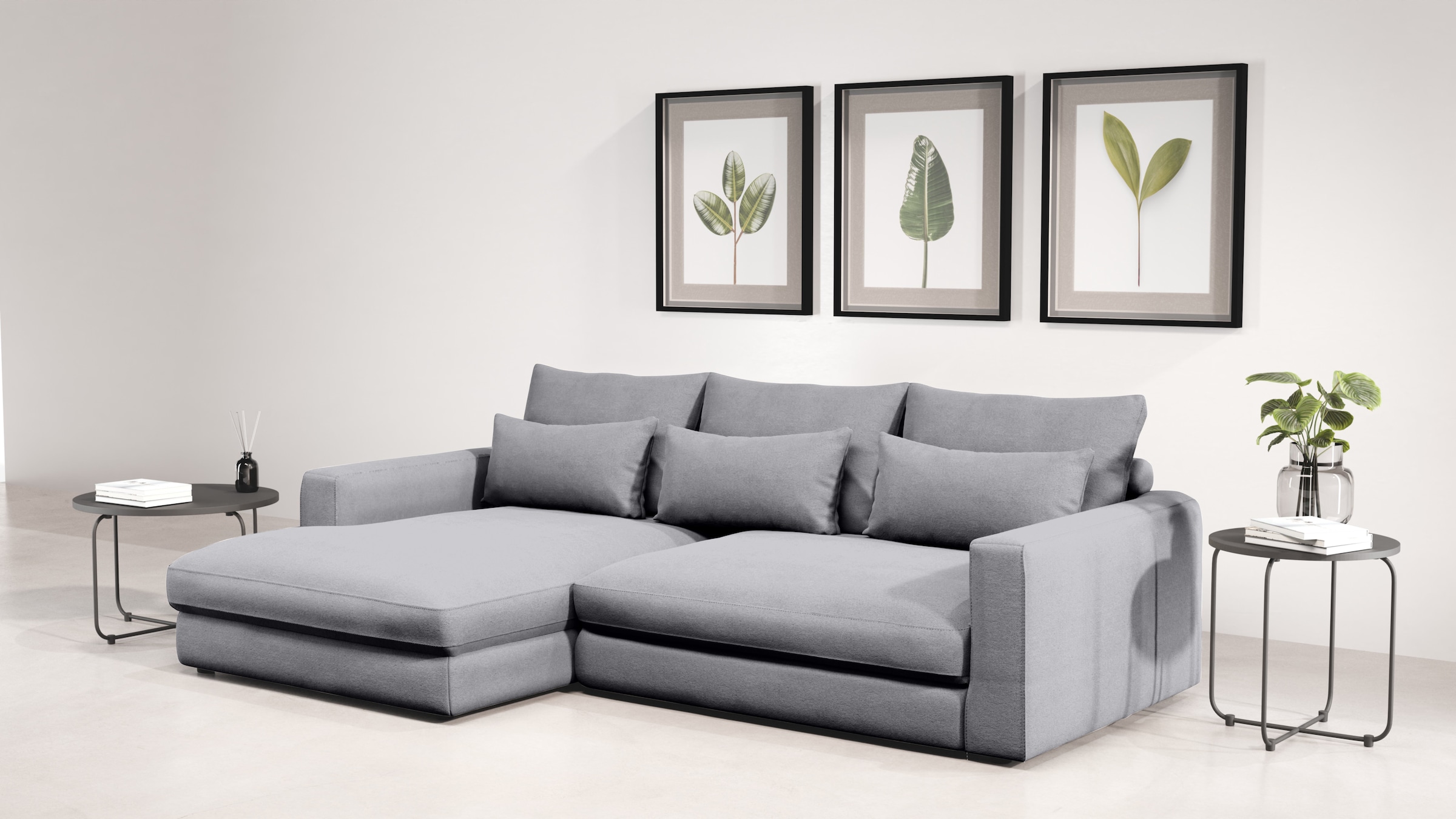 Home affaire Ecksofa "Darwin, viele Kissen, extra tiefe Sitzfläche, 271/89/ günstig online kaufen