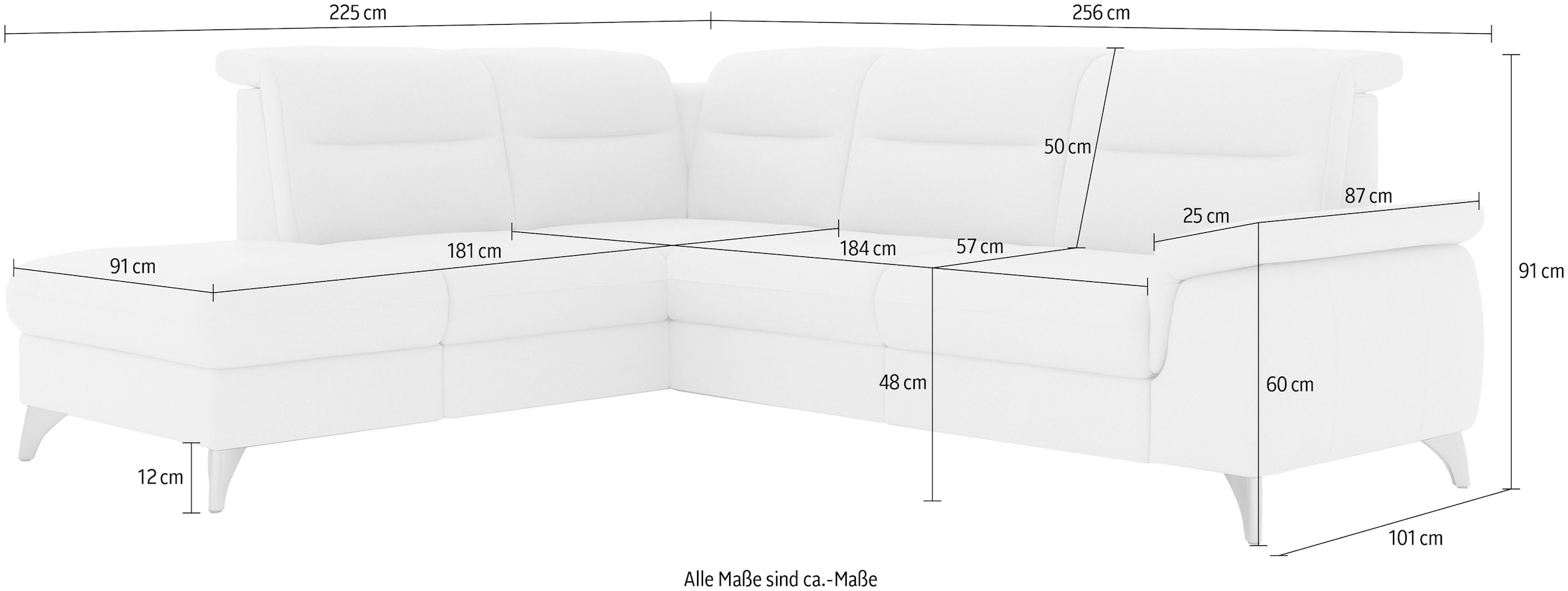 sit&more Ecksofa »Astoria L-Form«, wahlweise mit motorischer Relaxfunktion