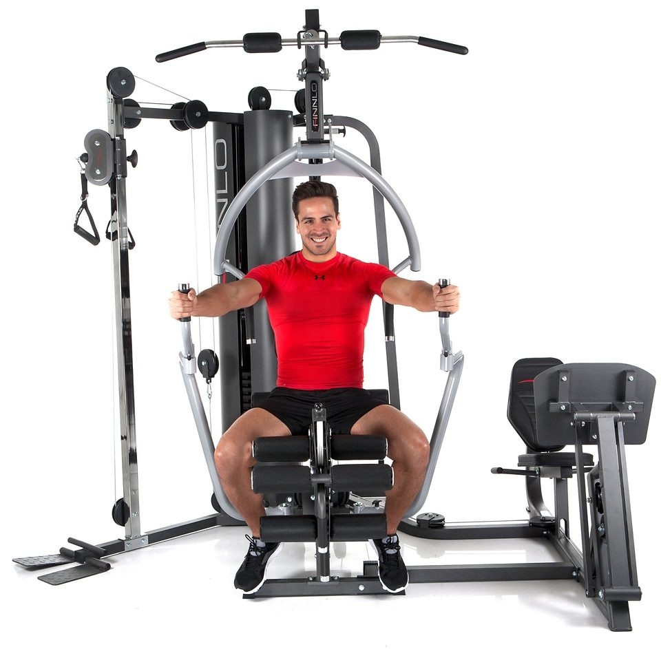 Finnlo by Hammer Kraftstation »Autark 6800«, 20 Gewichtsblöcke, (Butterflystange, Beinpresse, Latzug und mehr), multifunktionale Fitnessstation, max. Trainingsgewicht 110 kg