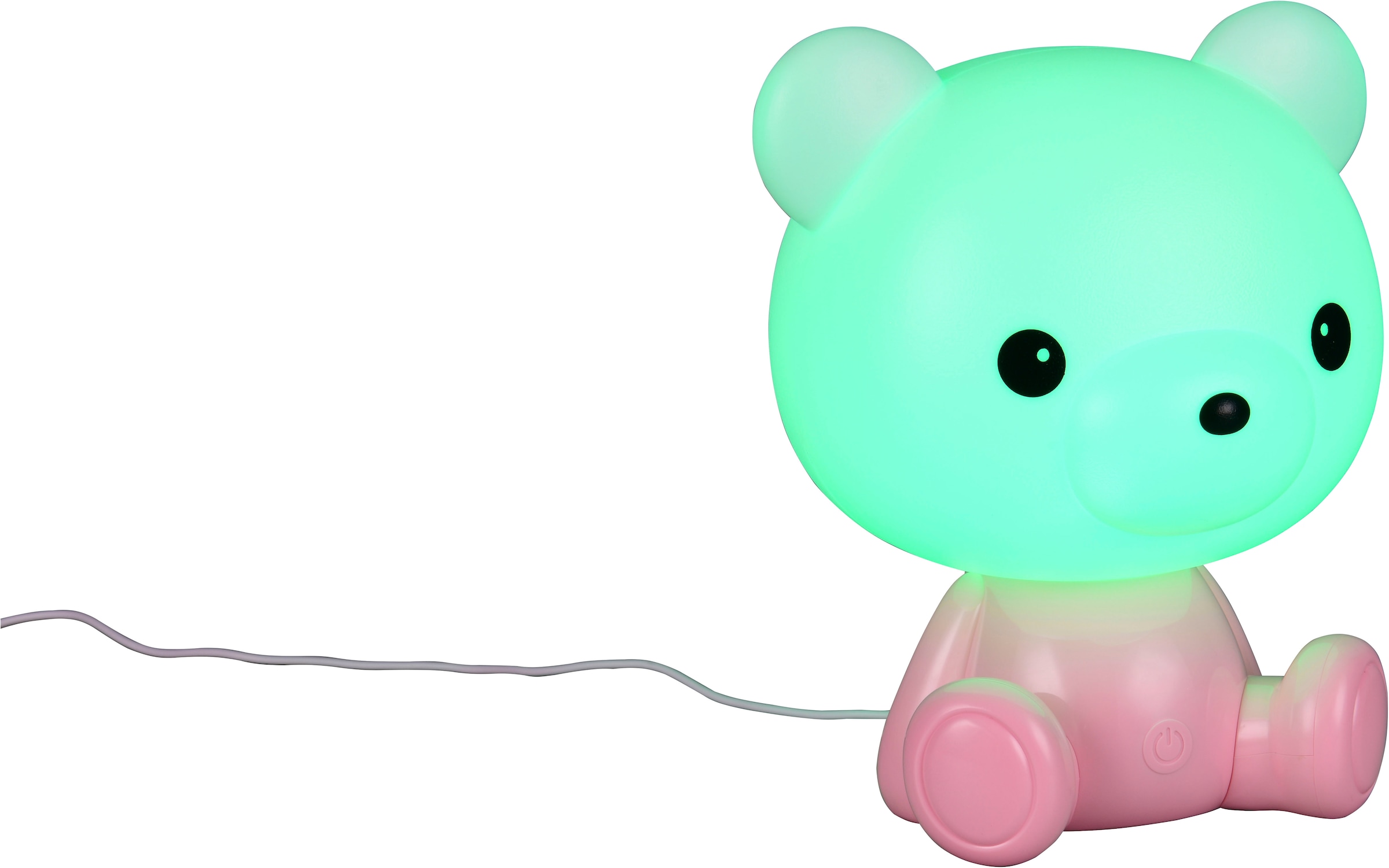 REALITY Leuchten LED Tischleuchte »CUTIE, Kinderzimmer Tischleuchte Nachttischleuchte Bären Optik, RGB«, 1 flammig, Leuchtmittel LED-Board | LED fest integriert, 0,3W 30 Lumen warmweiß 3000K, RGB Farbwechsel Modus, USB-Anschluss