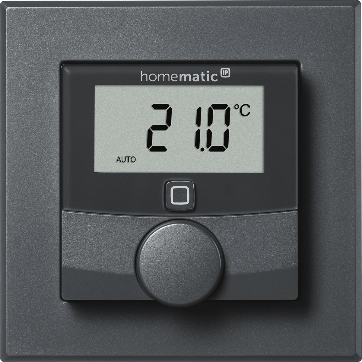 HOMEMATIC IP Heizkörperthermostat "Wandthermostat mit Schaltausg. für Markenschalter 230 V", B:8,6cm H:7,4 T:5,4cm, grau, Heizkörperthermostate