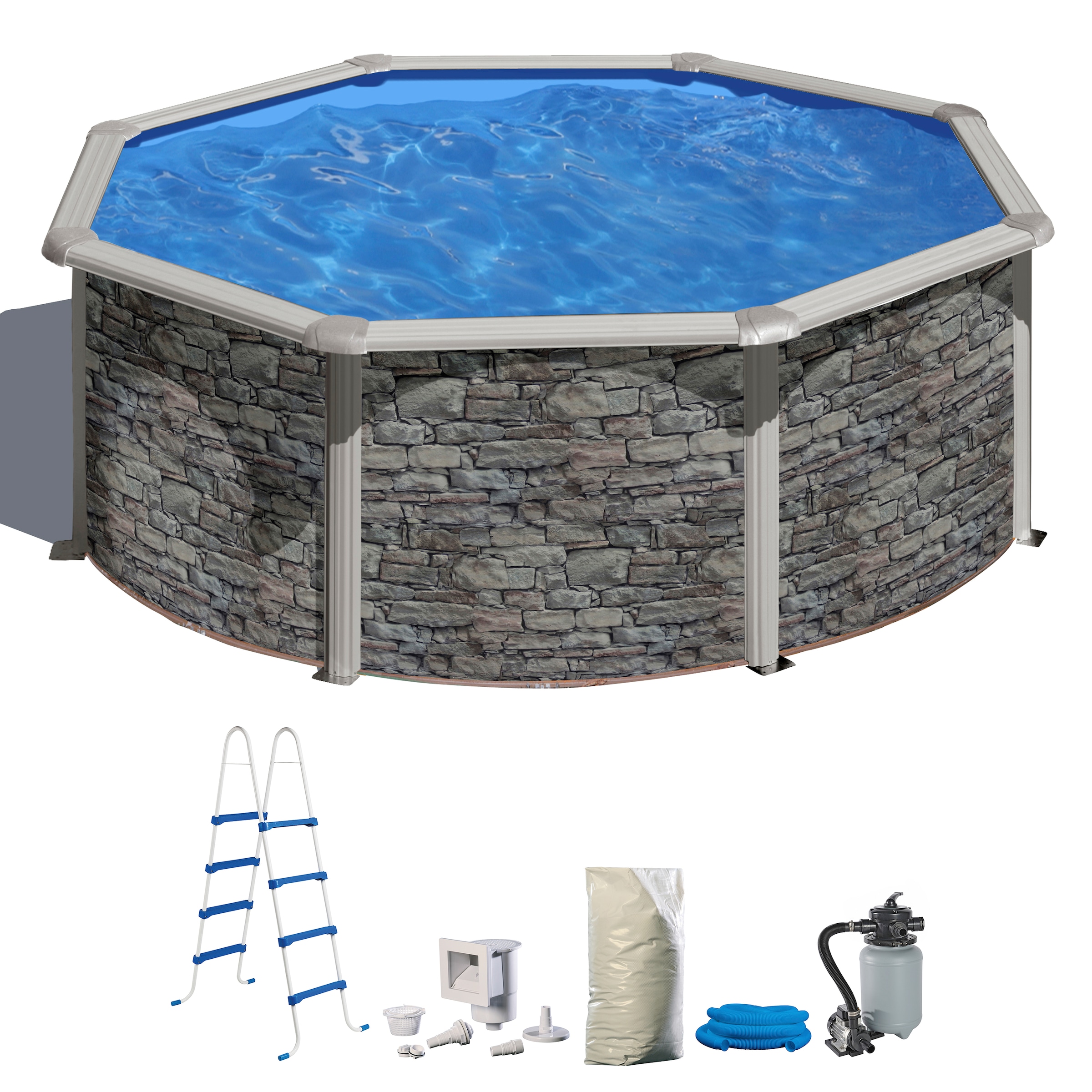 my POOL BWT Rundpool in moderner Steinoptik, Höhe 132 cm, verschiedene Größ günstig online kaufen