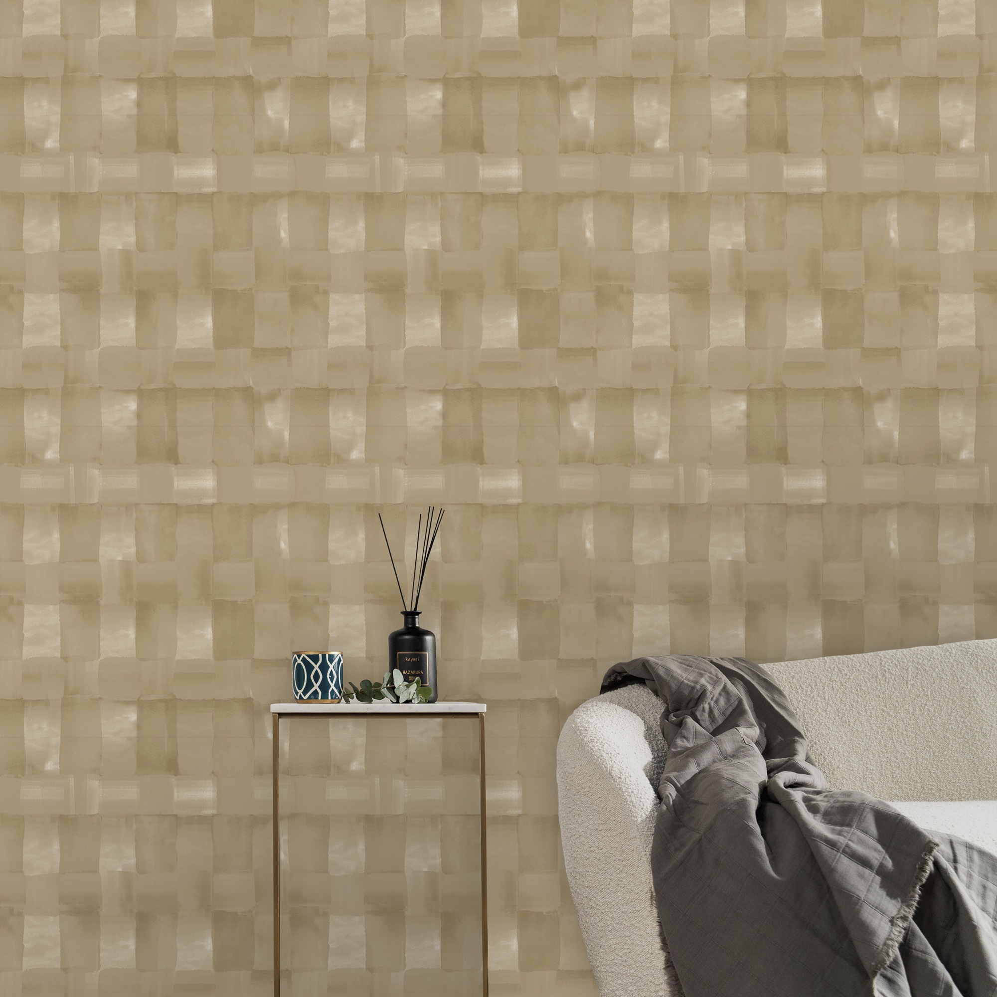 kayori Vliestapete »Koiya« kariert glatt 10mx52cm (ca. 5m2)