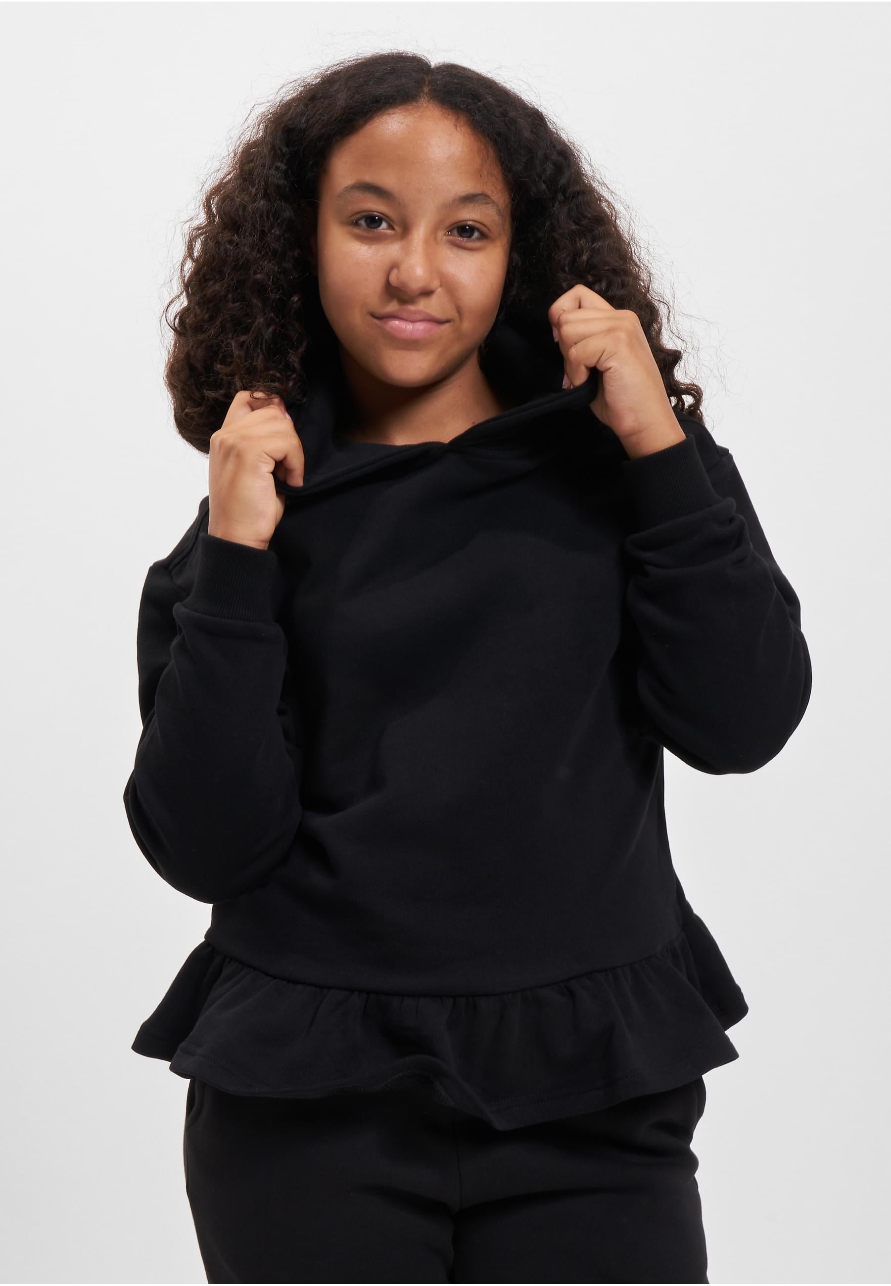 URBAN CLASSICS Kapuzensweatshirt »Urban Classics Damen Girls Organic Volants Hoody«, (1 tlg.)
