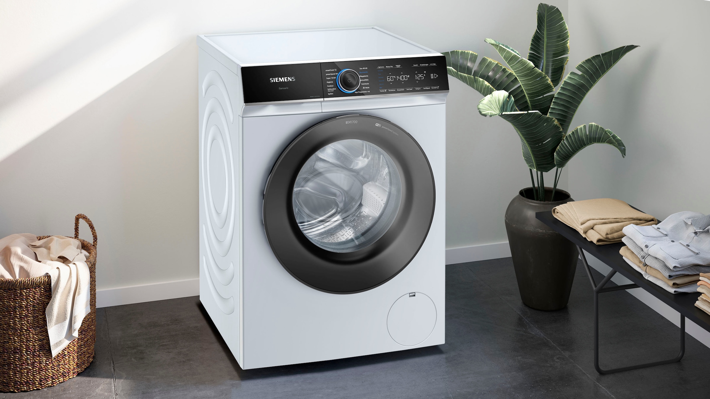 SIEMENS Waschmaschine »WG44B2040«, WG44B2040, 9 kg, 1400 U/min, smartFinish – glättet dank Dampf sämtliche Knitterfalten