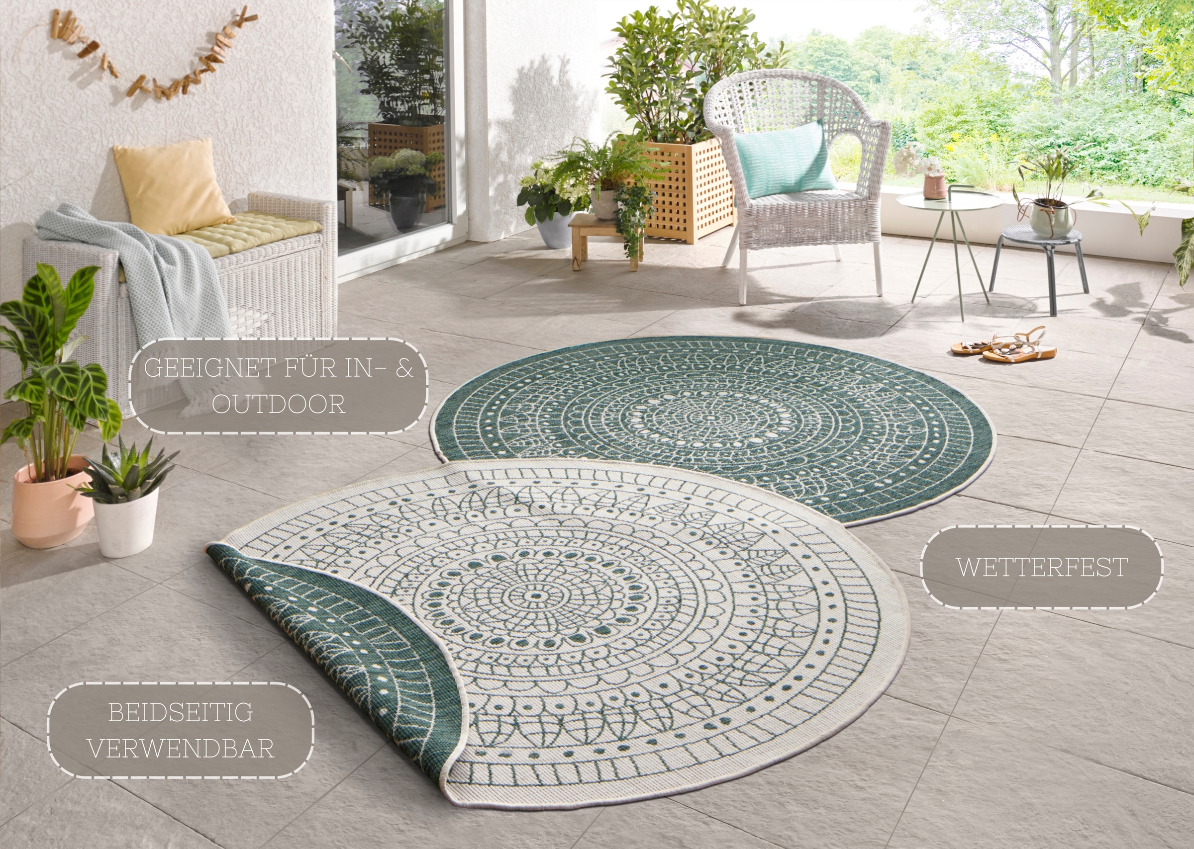 Hanse Home Porto Wendeteppich Grün 200cm 2