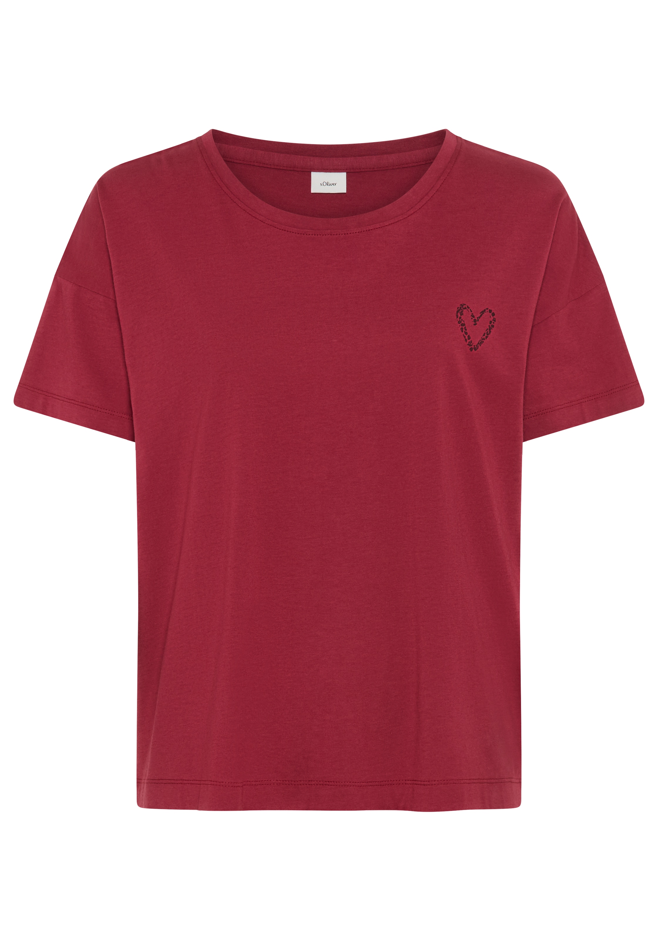 s.Oliver T-Shirt 1 mit kleinem Herzprint auf der Brust