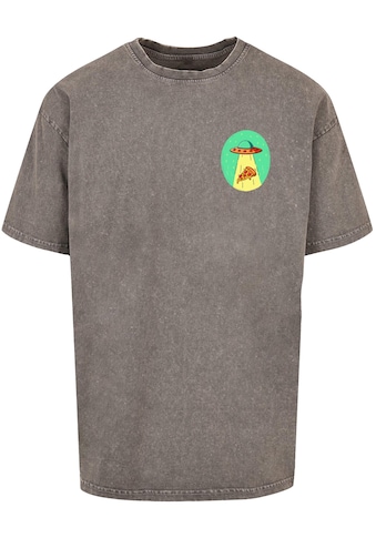 MisterTee T-Shirt »MisterTee Herren Ufo Pizza Acid Washed Heavy Oversize Tee«, (1 tlg.)