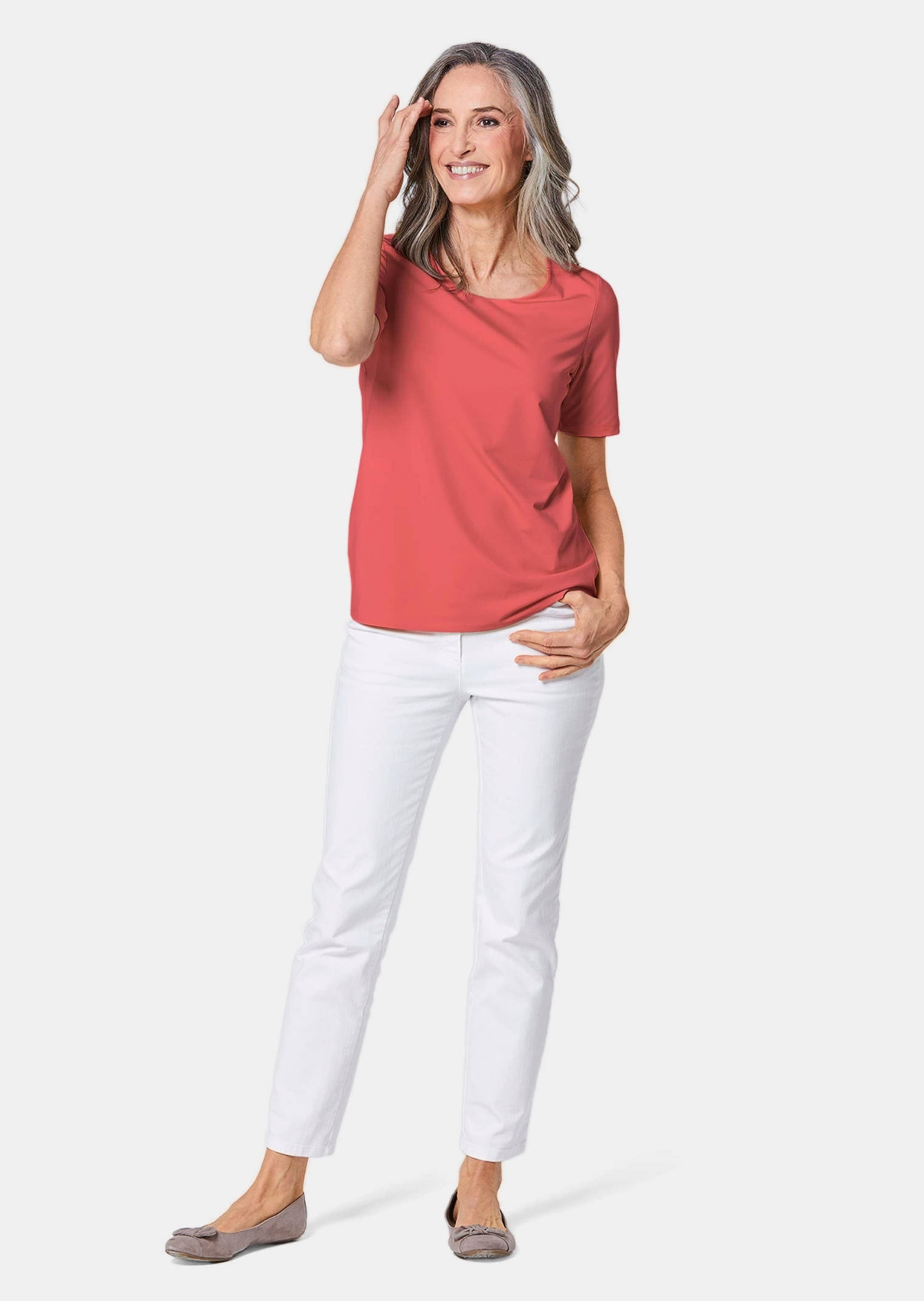 GOLDNER Langarm-Poloshirt »Kurzgröße Gepflegtes Shirt in formstabiler Ware« Ohne