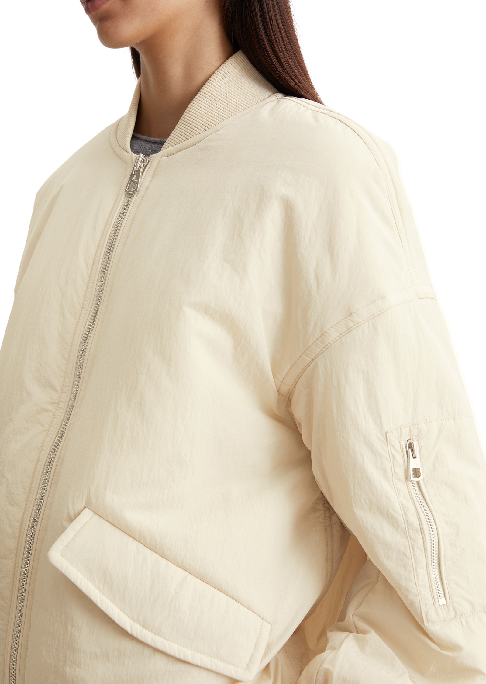 Marc O'Polo Outdoorjacke »aus Crinkle-Nylon«, ohne Kapuze