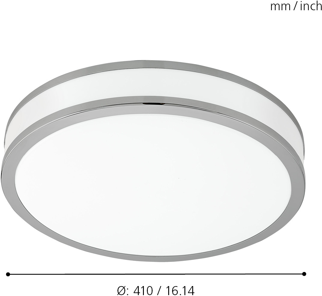 EGLO Deckenleuchte »PALERMO 2«, 1 flammig, Leuchtmittel LED-Board | LED fest integriert, Deckenleuchte, Stahl und Kunststoff, Farbe: Chrom, weiß, Ø: 41 cm