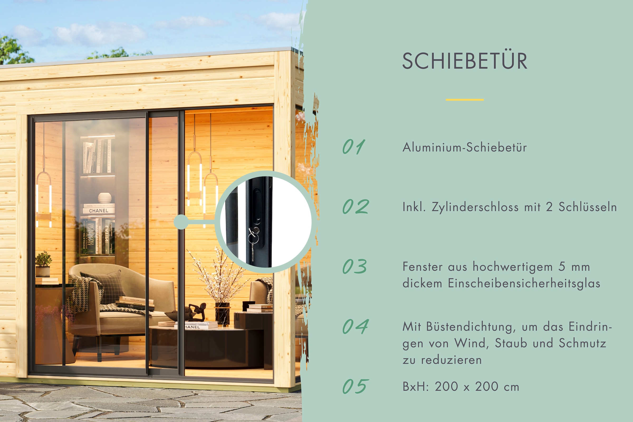 Karibu Gartenhaus »"Ditsche 1"«, naturbelassen oder terragrau