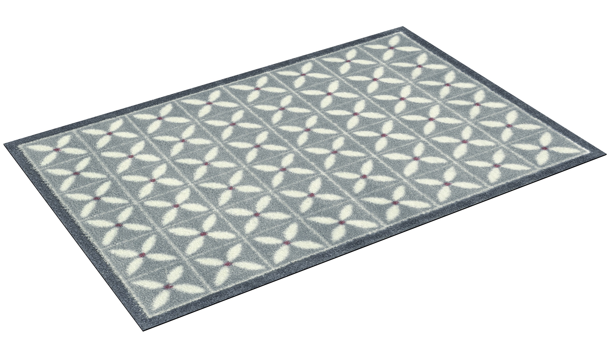 Thumbnail - Turtle Mat Fußmatte "Flower Fields Grey", rechteckig, 9 mm Höhe