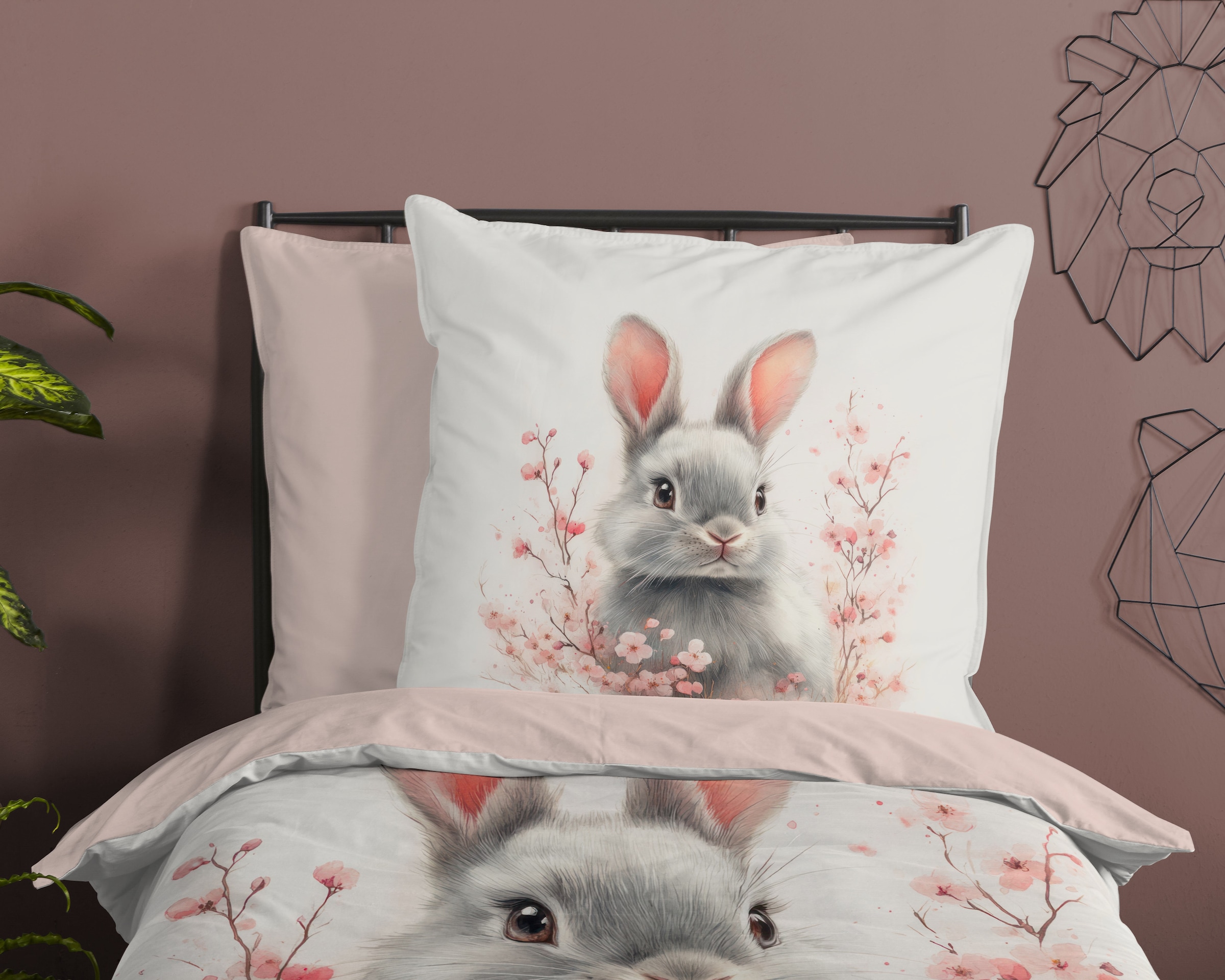 good morning Kinderbettwäsche »Fien« 2 Baumwolle, Renforcé, 135x200, Wendeoptik, Kind, Mädchen, Kaninchen