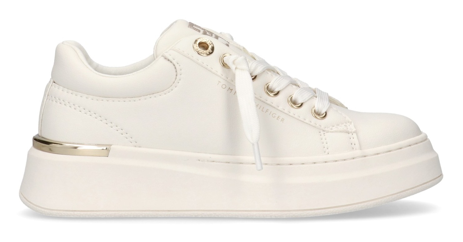 Tommy Hilfiger Plateausneaker, Sneaker, Plateauschuh, Schnürschuh mit Metallic-Einsätzen