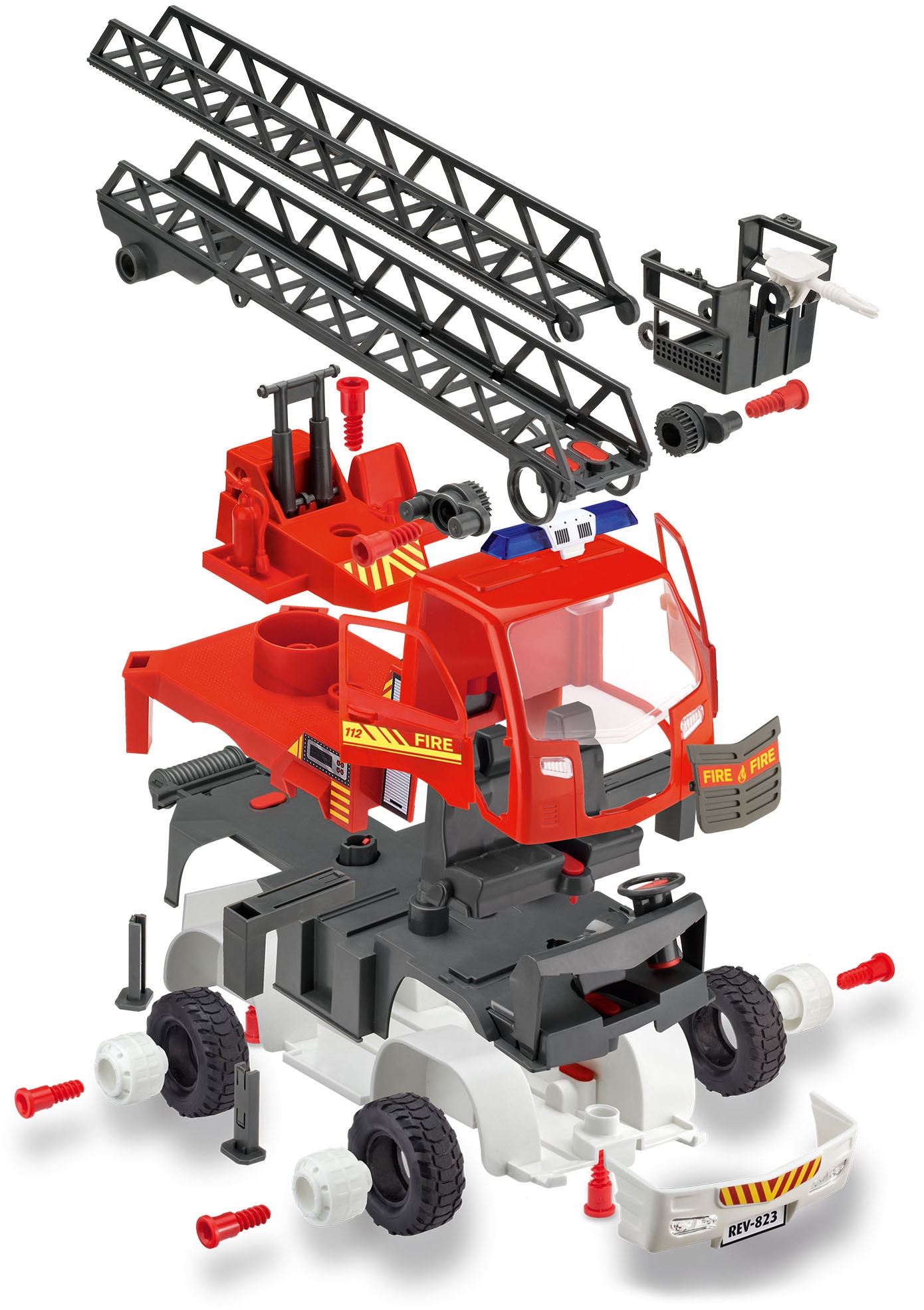 Revell® Modellbausatz »Revell First Construction, Feuerwehr-Leiterwagen«, 1:20, Made in Europe