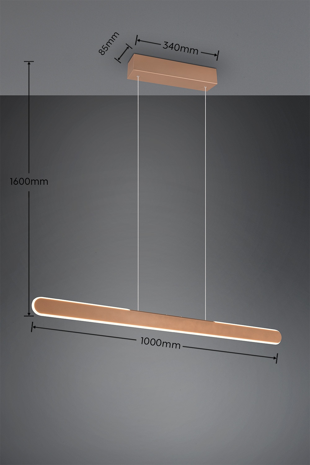TRIO Leuchten LED Pendelleuchte »HELIOS, bis 150 cm höhenverstellbare LED Hängelampe 28W 3300 Lumen«, 1 flammig, Leuchtmittel LED-Board | LED fest integriert, CCT warmweiß-kaltweiß 2700-6500K, dimmbar Touch Sensor, up+down light