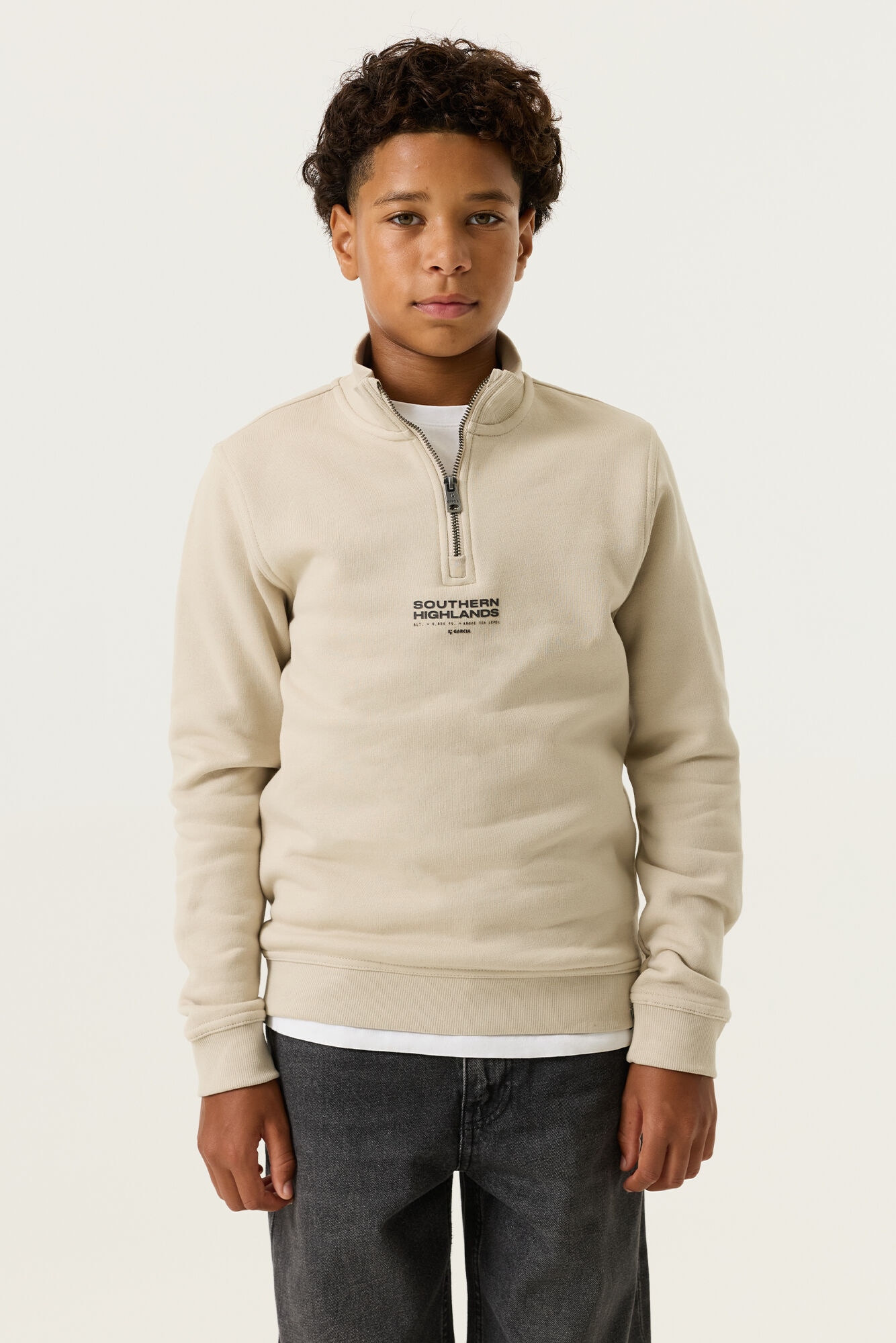 Garcia Sweatshirt , für Jungen, mit Reißverschluss und Stehkragen
