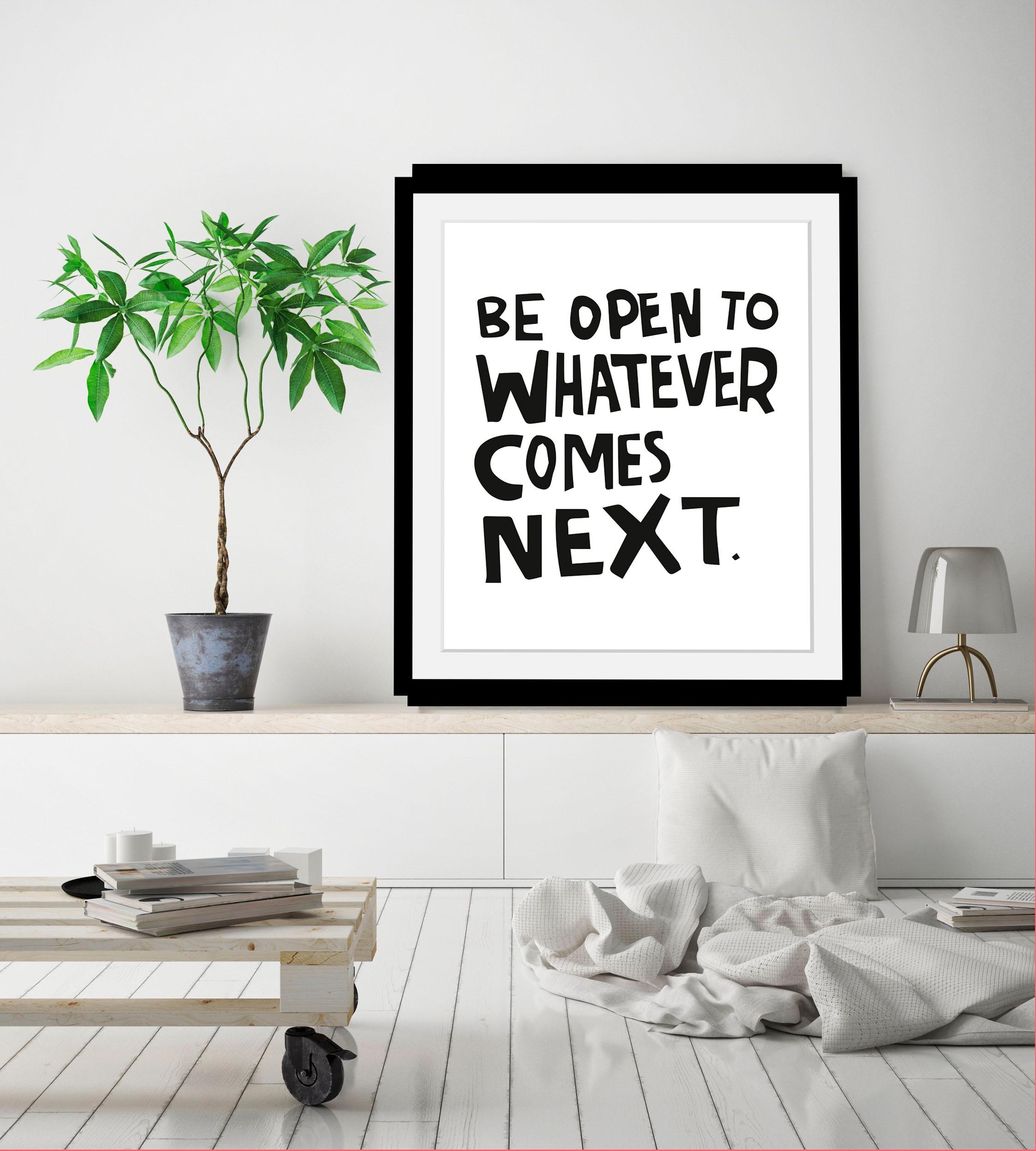 queence Bild "Next", Schwarz-Weiß-Schriftzug-Motivationsbilder, HD Premium günstig online kaufen