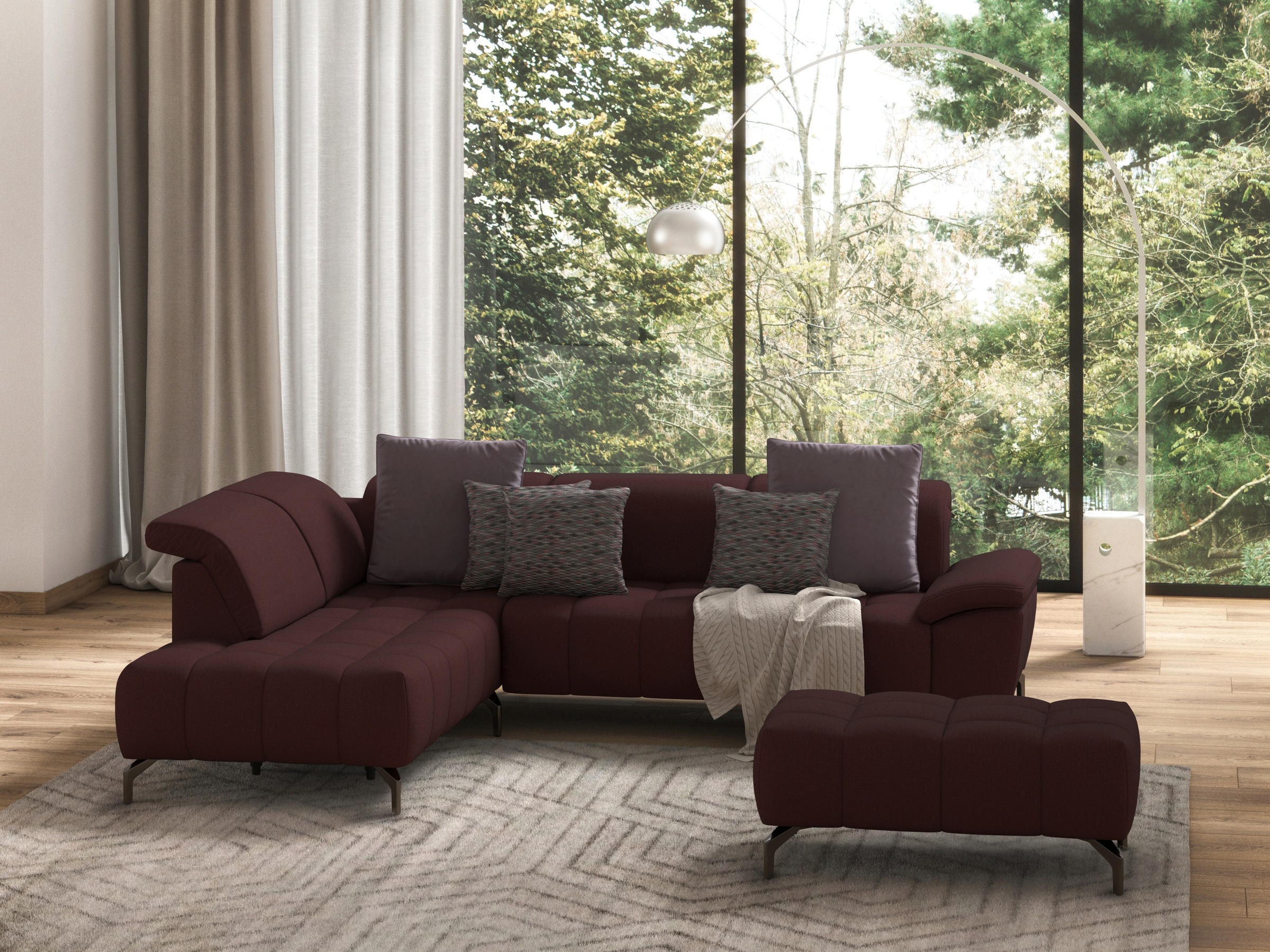 sit&more Ecksofa »Cool L-Form«, wahlweise mit Kopfteilverstellung und Vorziehsitz motorisch
