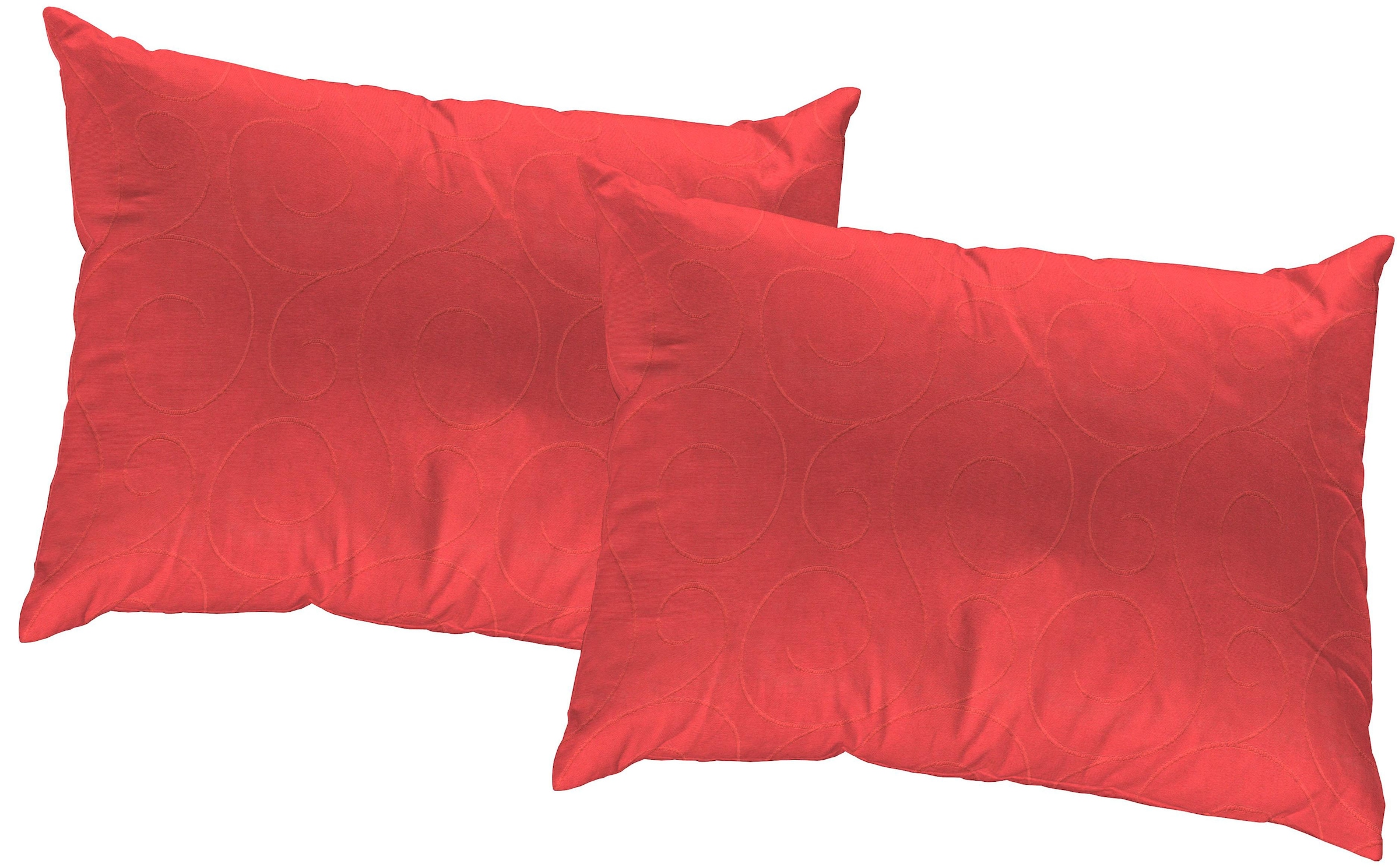 Dekokissen WIRTH Gr. 3, rot (rot, unifarben), B:40cm L:60cm, Kunstfaser, Dekokissen_Sitzkissen_Kissenhüllen, Kissenhülle ohne Füllung, 2 Stück