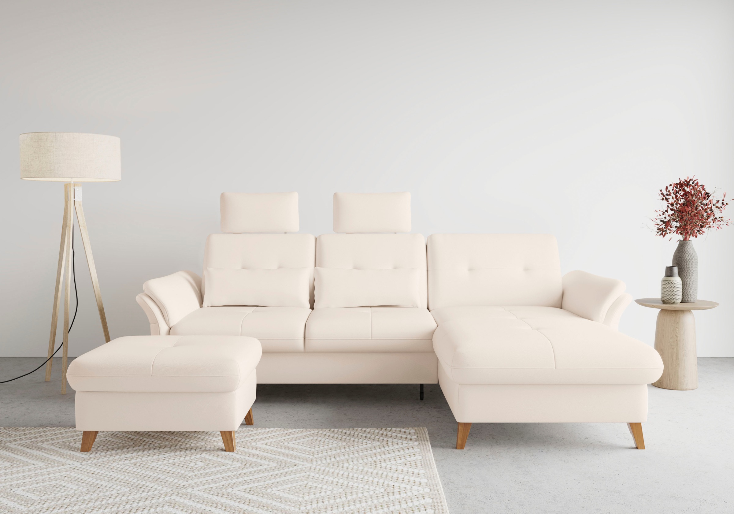 sit&more Ecksofa »Göteborg«, Sitztiefenverstellung und Federkern, wahlweise mit Bettfunktion