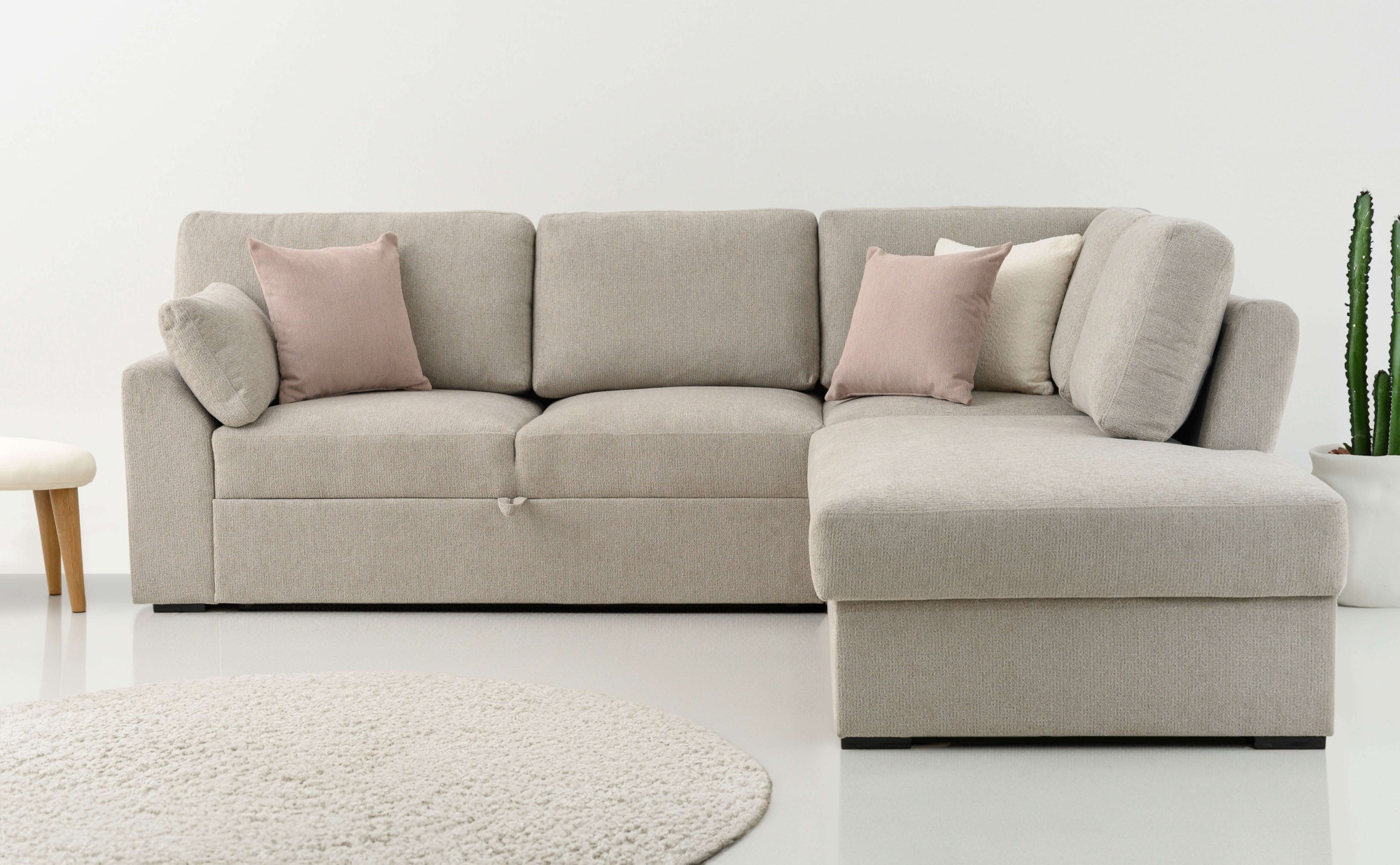 Home affaire Ecksofa "Citry" Breite 242 cm, Chenille, Bettfunktion, Bettkas günstig online kaufen