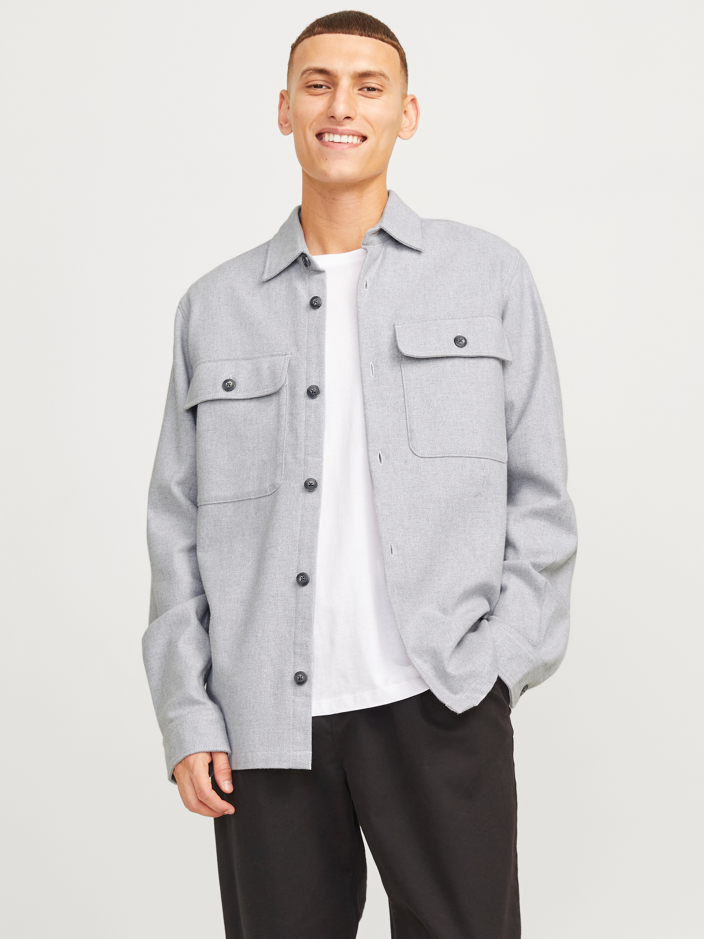 Jack & Jones Langarmhemd "JPRRAYMOND MELANGE SOLID LS OVERSHIRT SN" günstig online kaufen