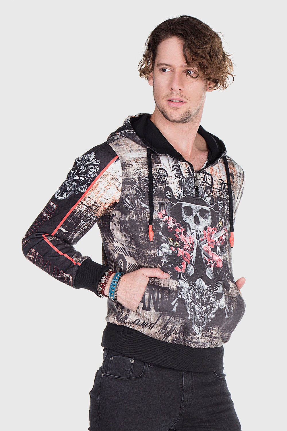 Cipo & Baxx Kapuzenpullover »Sweatshirt«, mit coolem Allover-Print