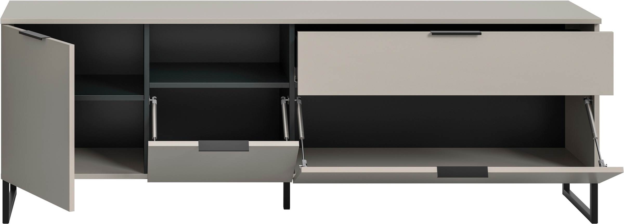 INOSIGN Lowboard »Adio, TV Lowboard, 185 cm Breite«, (1 St.), Adio, TV Lowboard, Kashmir NB, 2 Klappen, 1 Schublade, 1 Tür