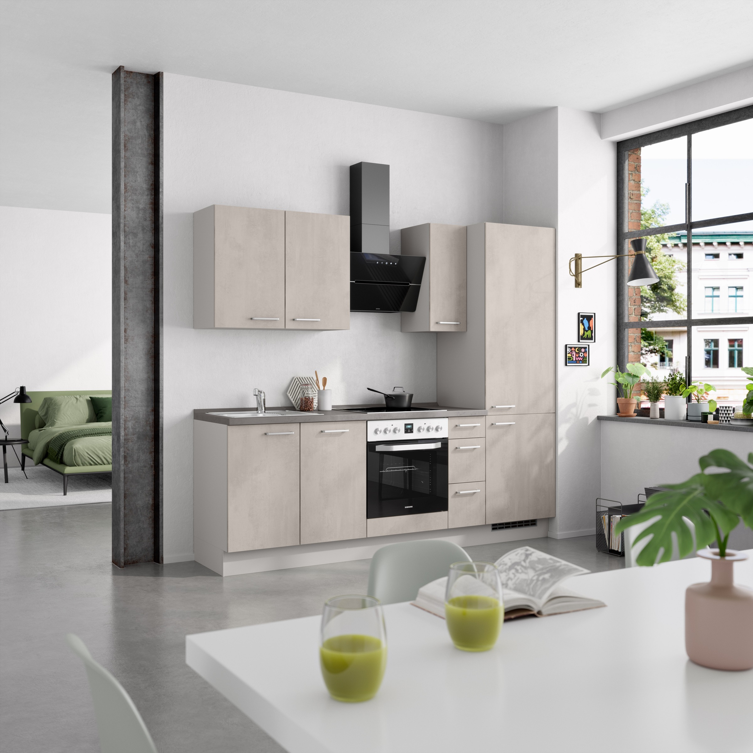 nobilia® Küchenzeile »"Riva II"«, vormontiert, Ausrichtung wählbar, Breite 240 cm, wahlw. mit E-Geräten