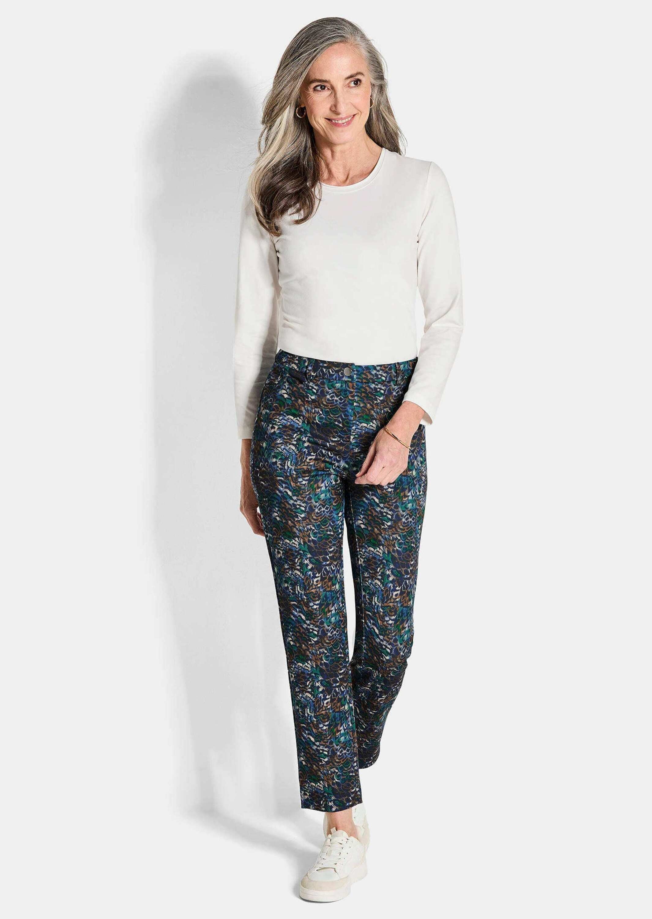 GOLDNER Stoffhose "Kurzgröße Knöchellange Stretch-Druckhose LOUISA" günstig online kaufen