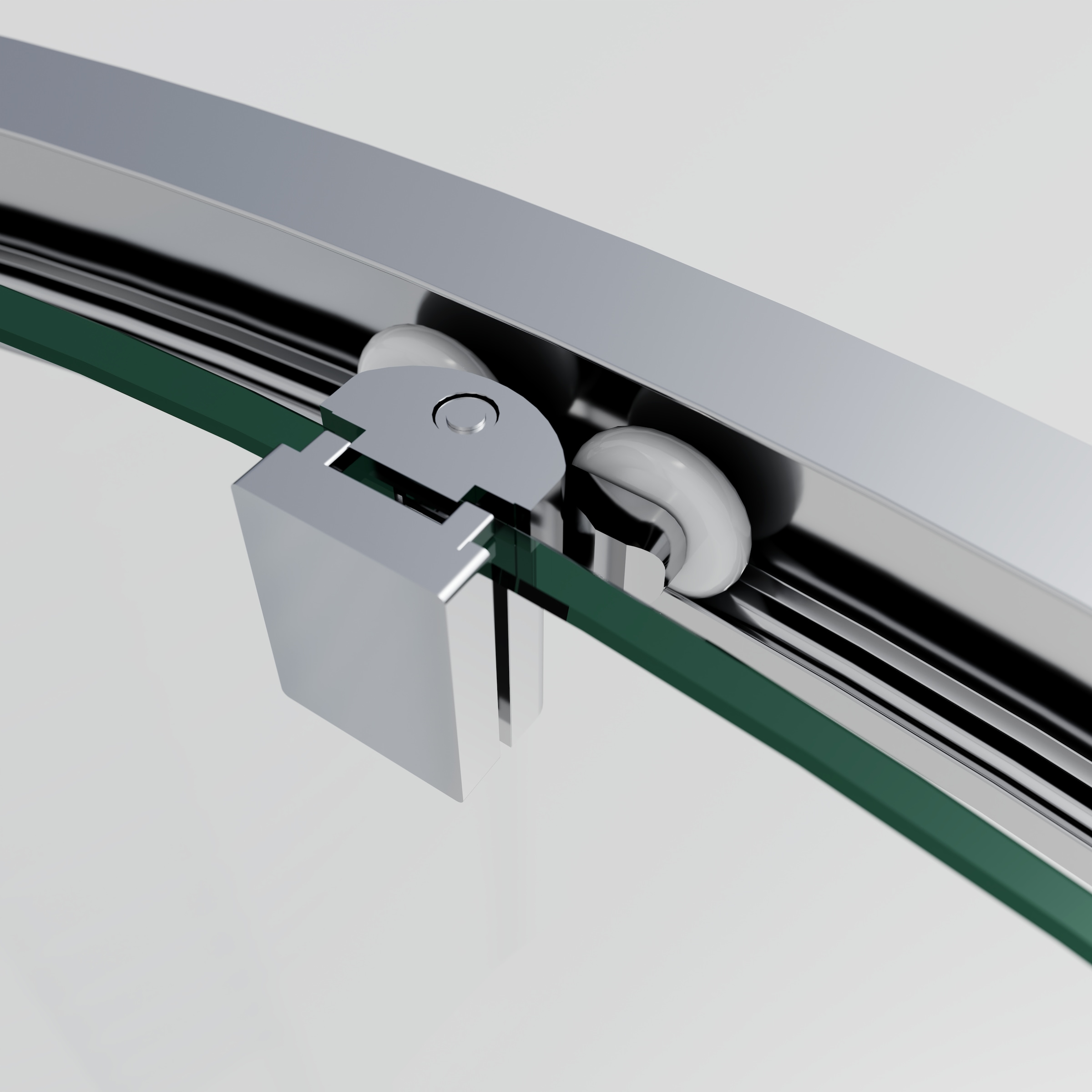 welltime Runddusche »New Trento mit Streifendekor« Extrahohe 195cm, 6mm ESG, verbessertes Rollensystem, Streifendekor