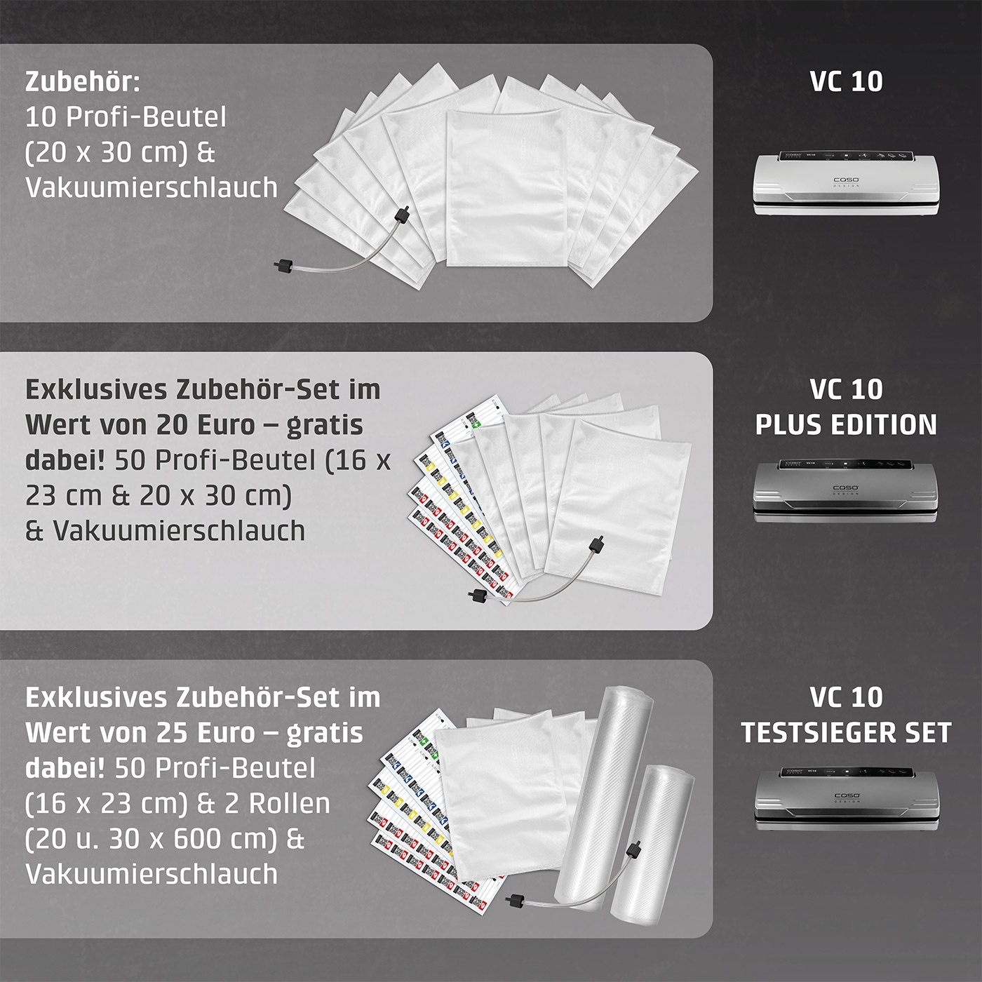 Caso Vakuumierer »1374  VC10 PlusEdition« Rollenbreite 30 cm 110 W