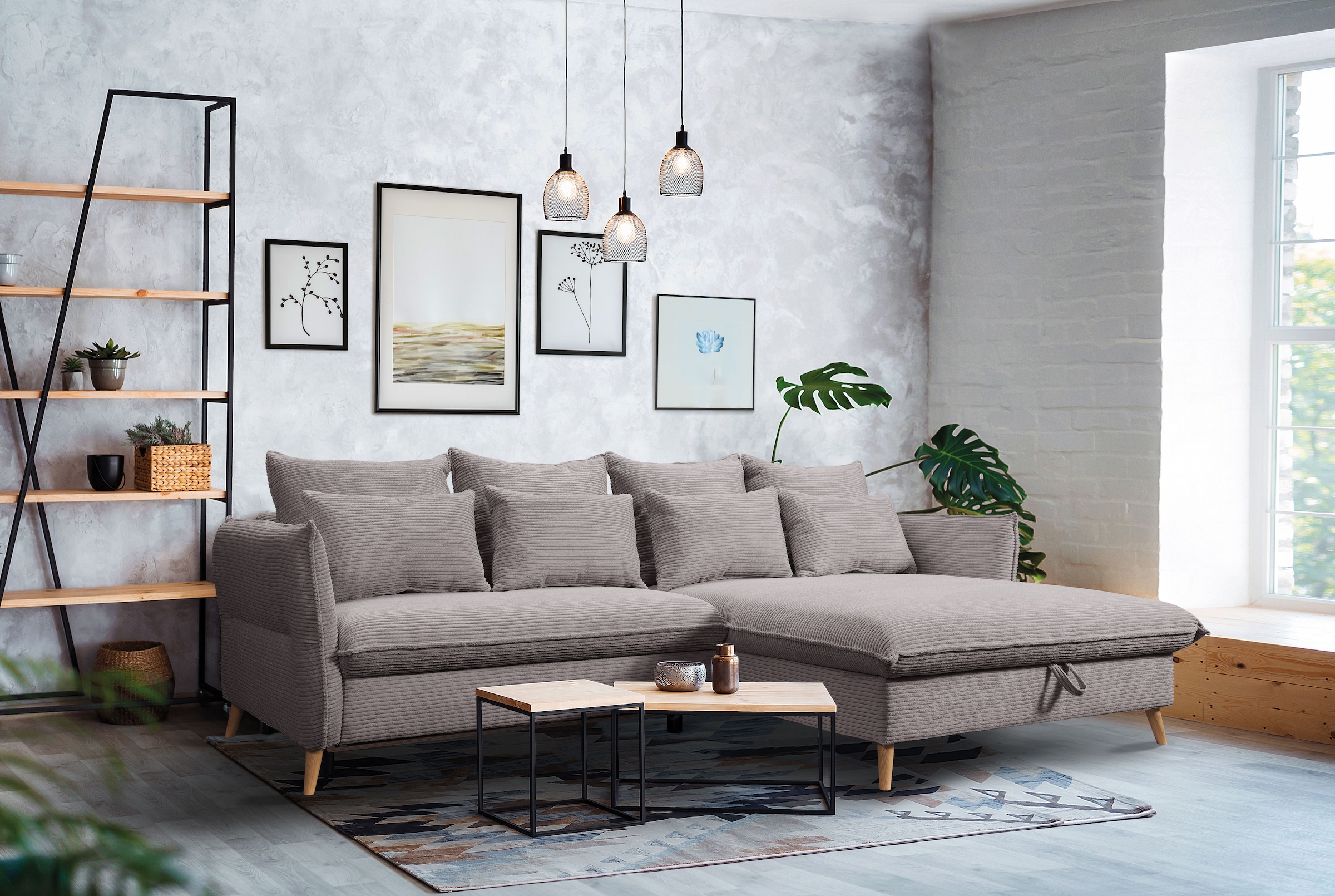 exxpo - sofa fashion Ecksofa "WALPY, elegant & modern, bequem, schmale Arml günstig online kaufen