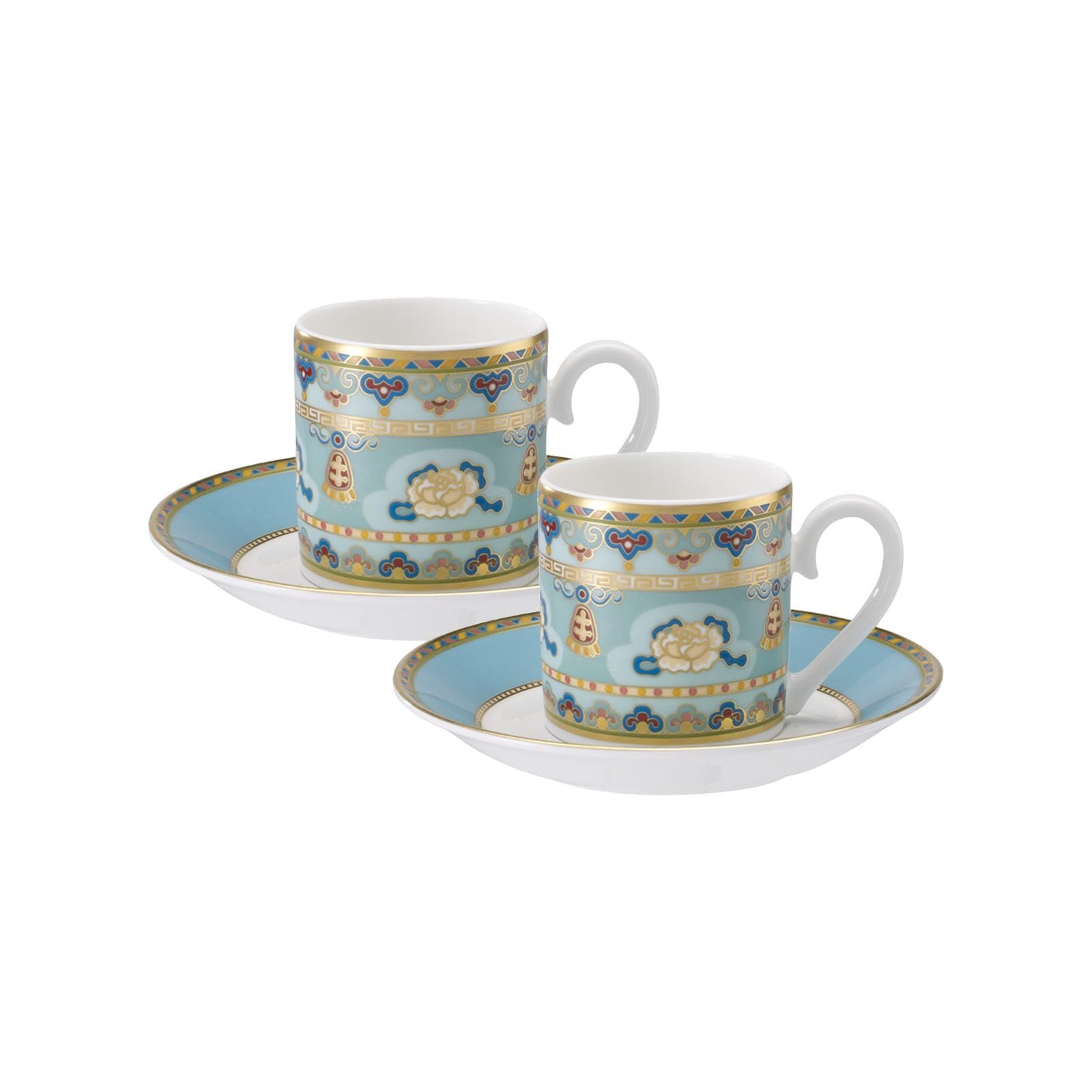 Villeroy & Boch Tasse "Espressotassen mit Untertassen Samarkand Aquamarin 50 ml 2er Set blau" Spülmaschinenfest