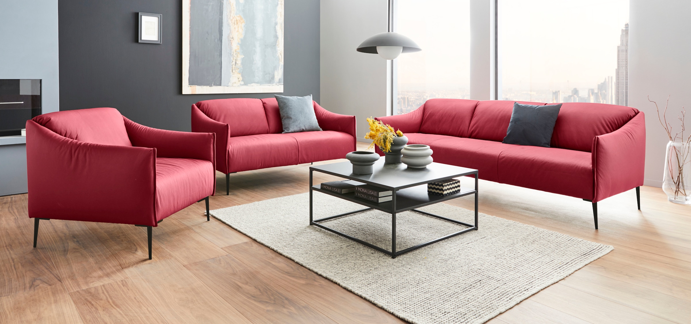 W.SCHILLIG 2-Sitzer »sally Design-Sofa, Loungesofa, bequem, schmale Armlehnen, Breite 154cm« mit Metallfüßen in Schwarz pulverbeschichtet, Breite 154 cm